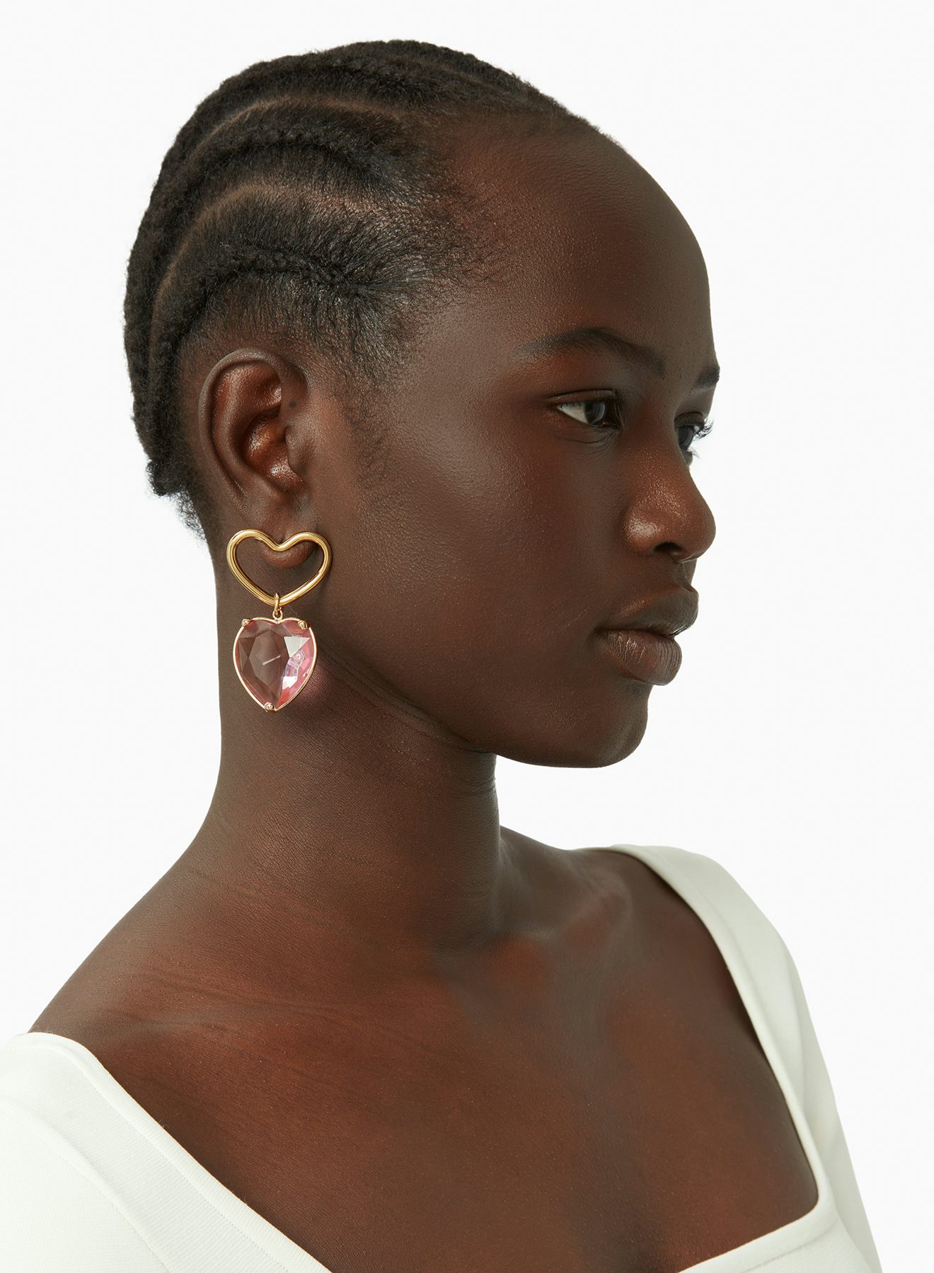 Heart pendant earrings in pink - Nina Ricci