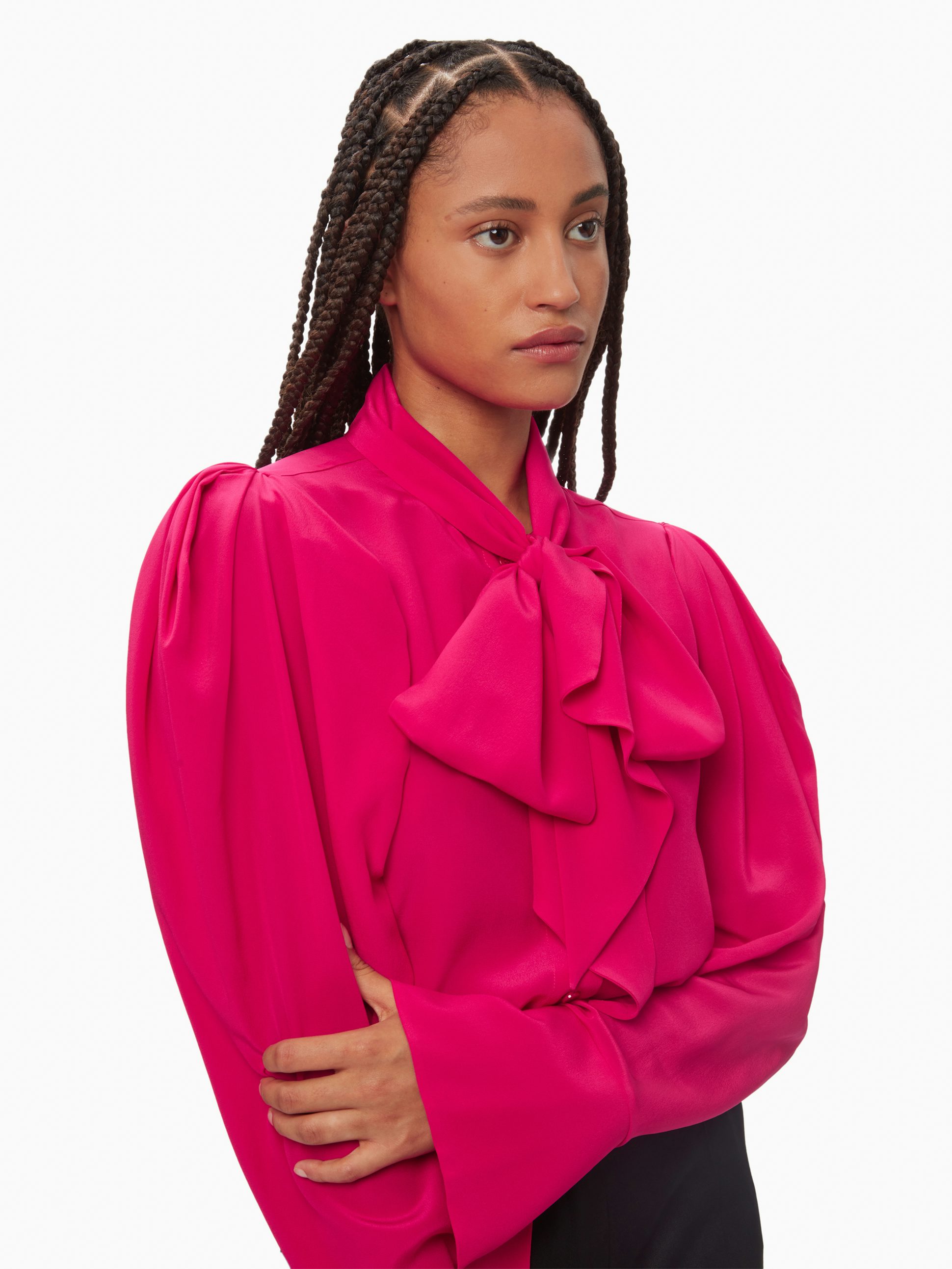 Chemise lavallière en soie fuchsia - Nina Ricci