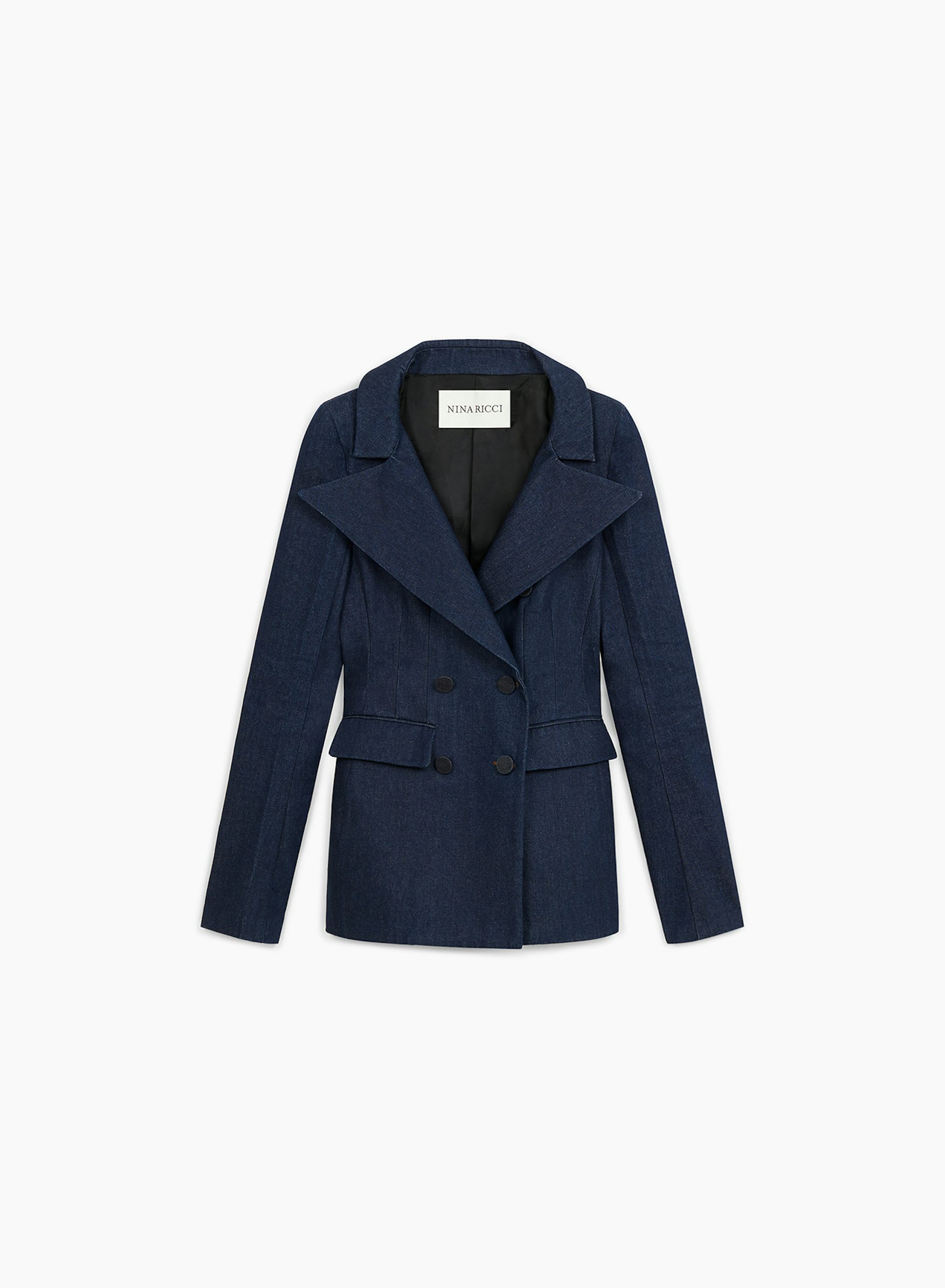 Denim Double-Breasted Blazer Raw Blue - Nina Ricci 