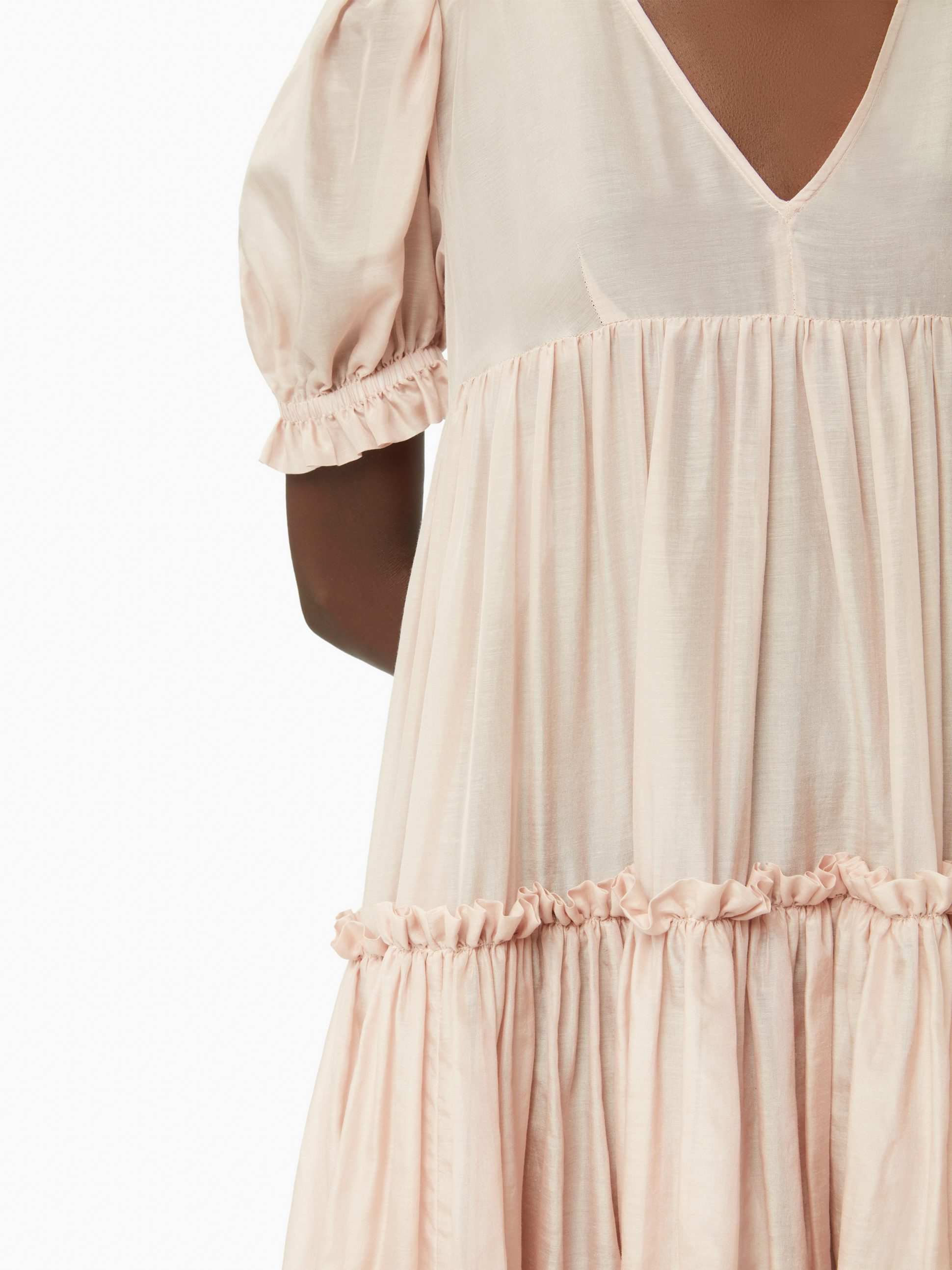 Silk cotton blend babydoll dress in pink - Nina Ricci