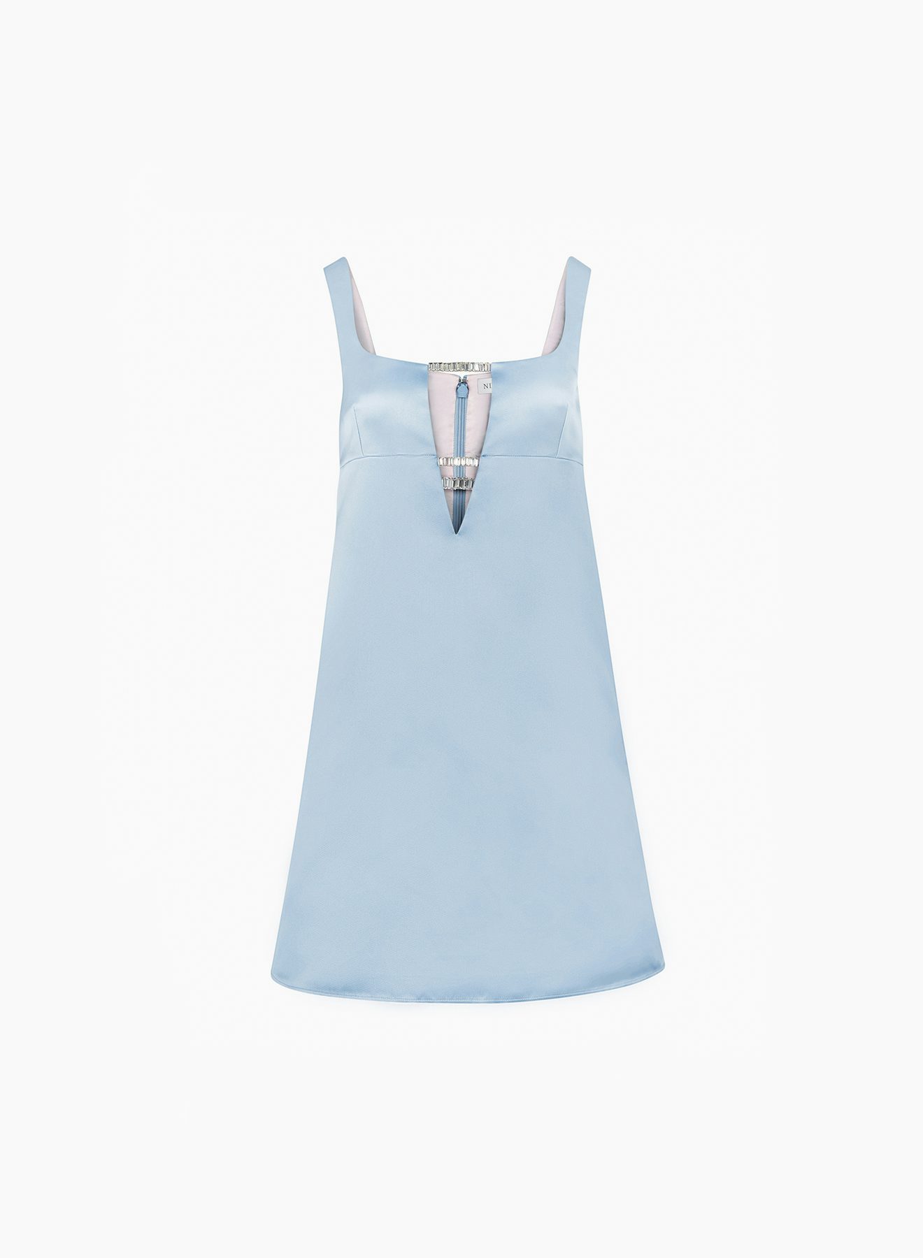 Satin mini a-line dress in blue - Nina Ricci