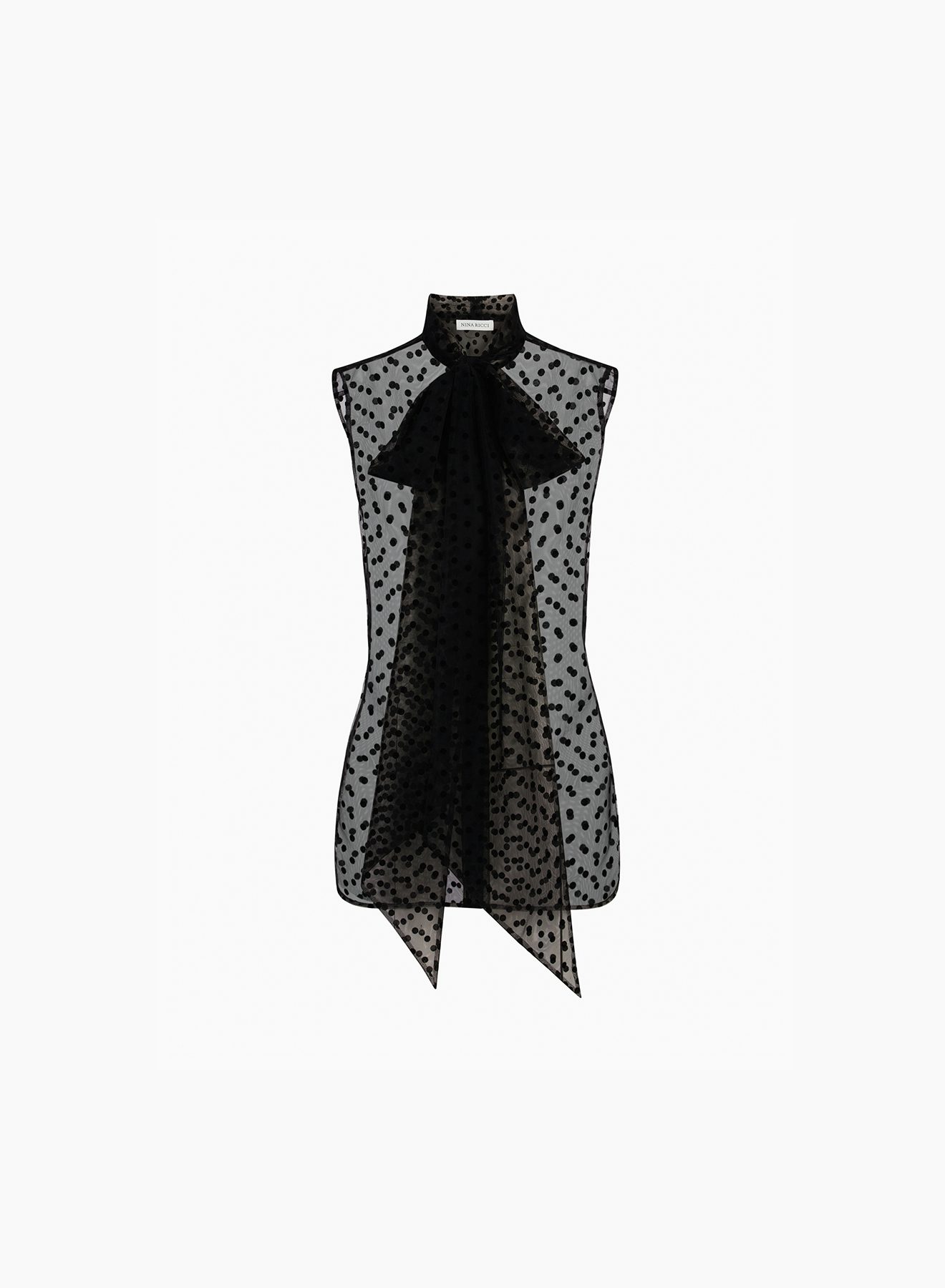 Polka dot sleeveless shirt in black - Nina Ricci