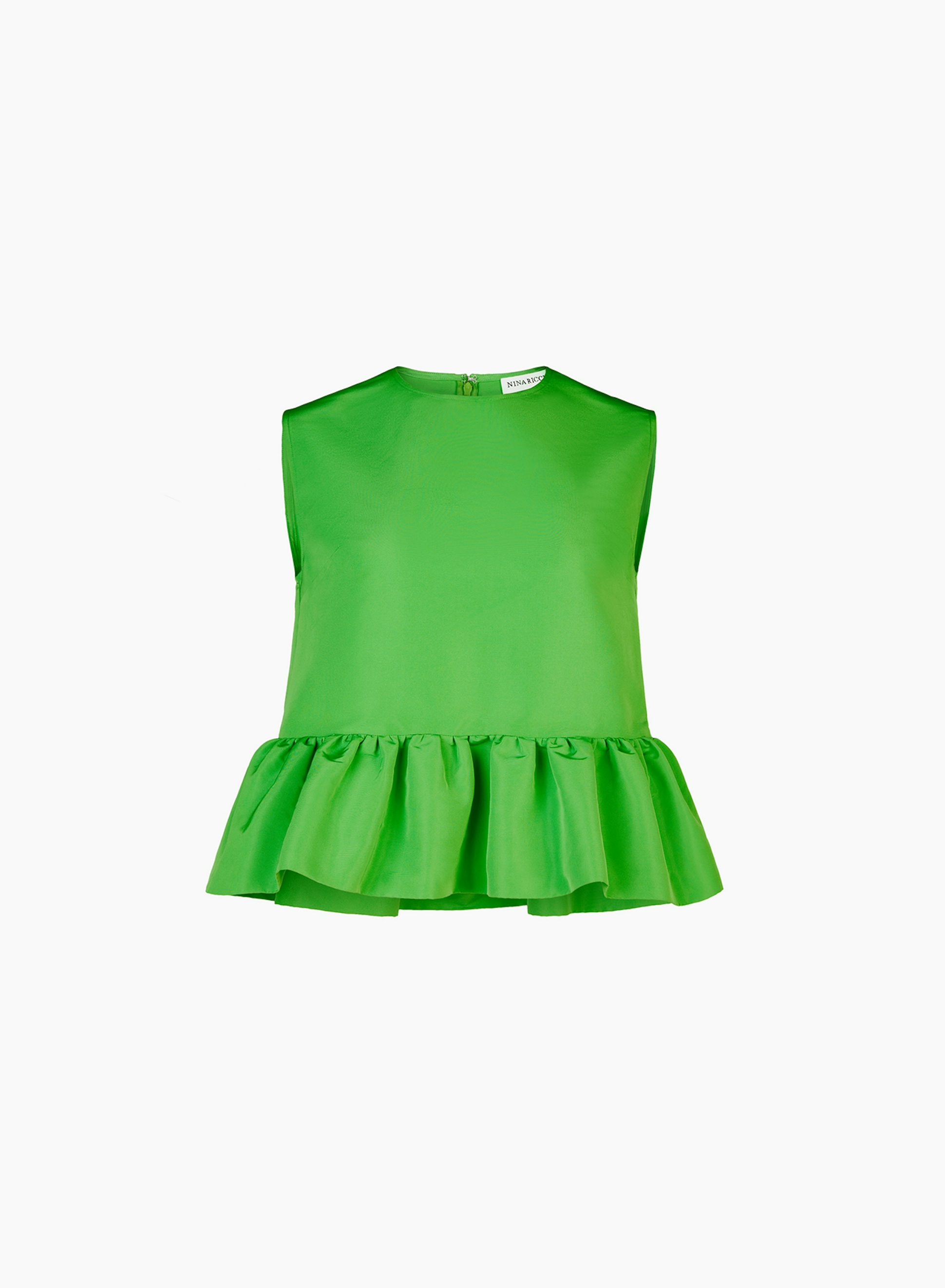 Top Péplum En Taffetas vert - Nina Ricci