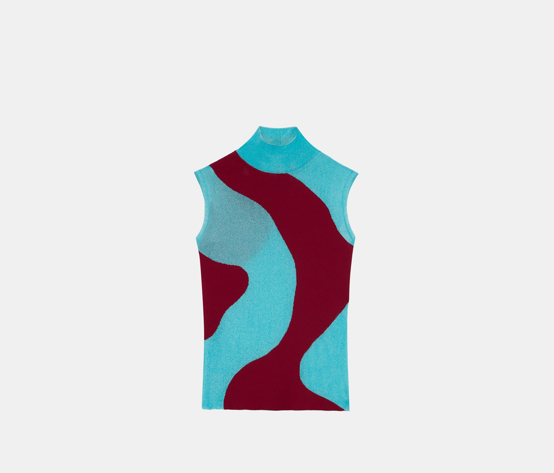 Top de cuello alto en intarsia
