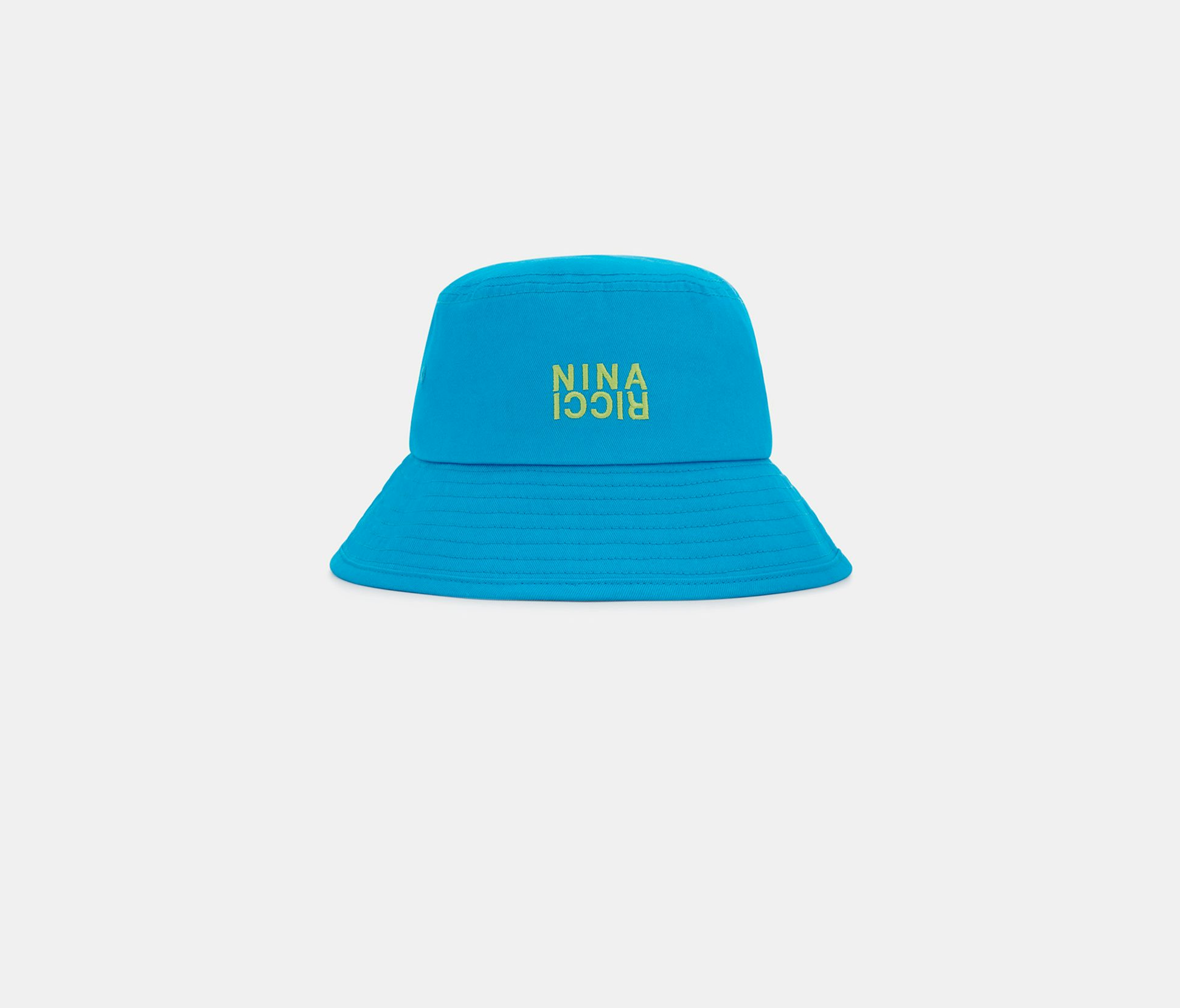 Bucket Hat with Contrasting Blue and Green Nina Ricci Embroidery - Nina Ricci