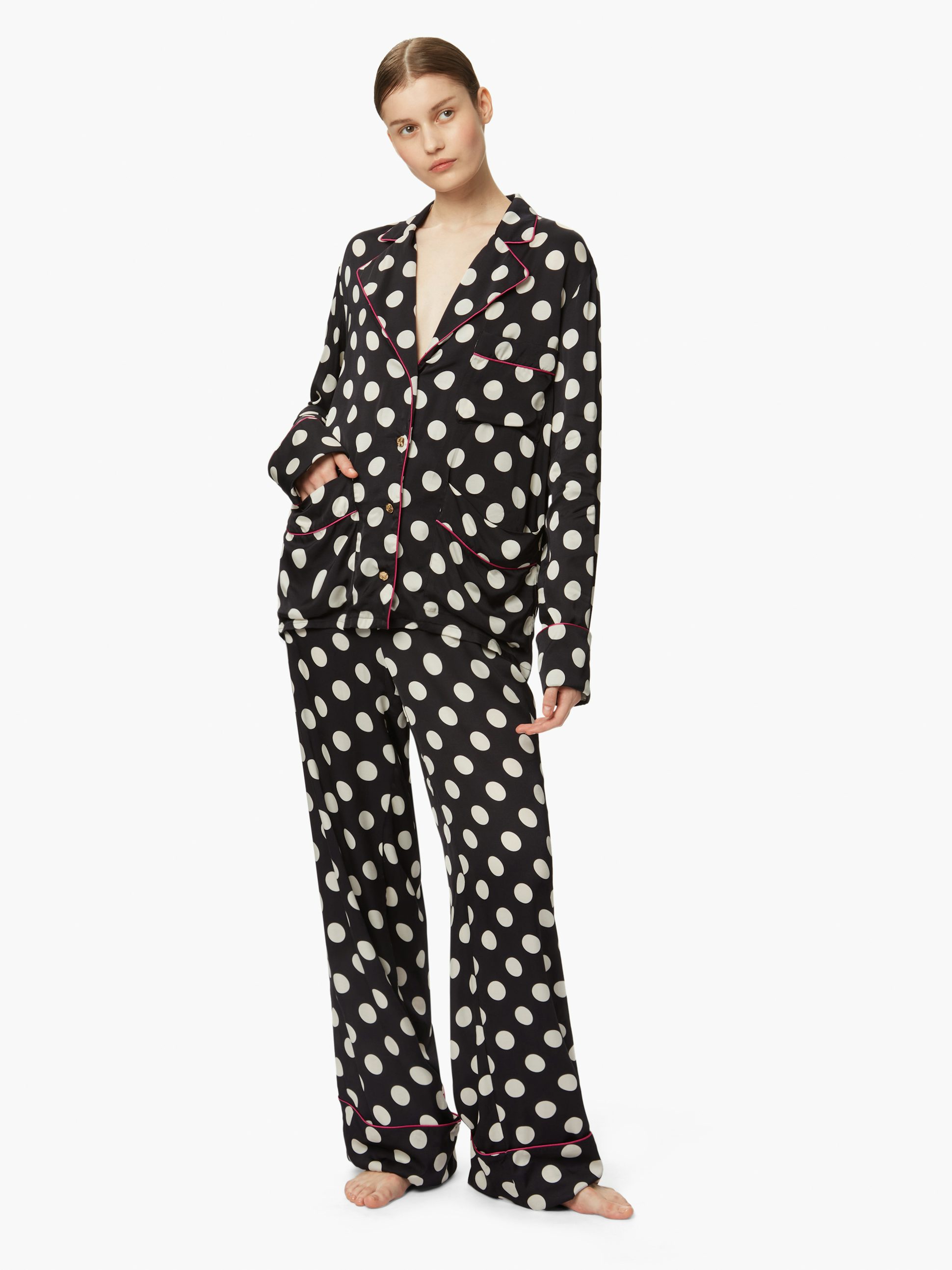 Satin polka-dot pyjama shirt black - Nina Ricci