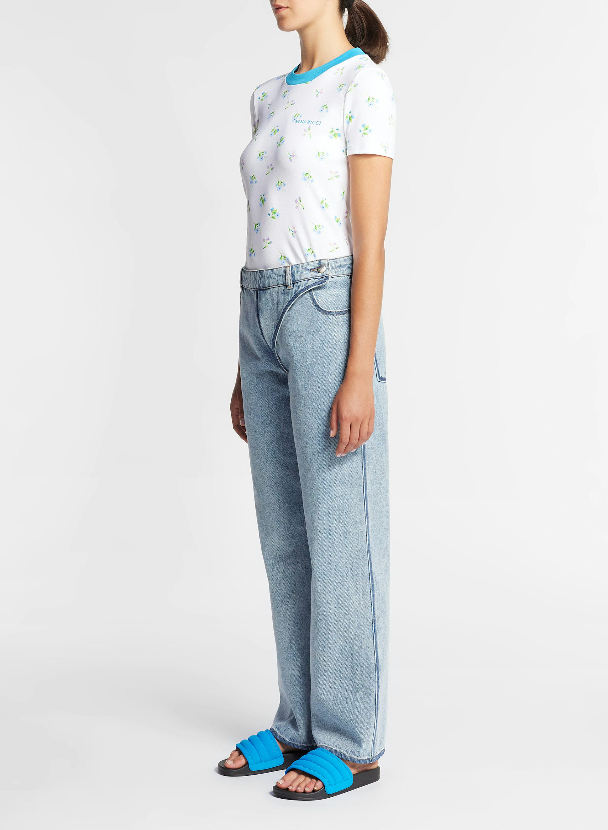 T-Shirt en Coton à Imprimé Fleuri - Nina Ricci