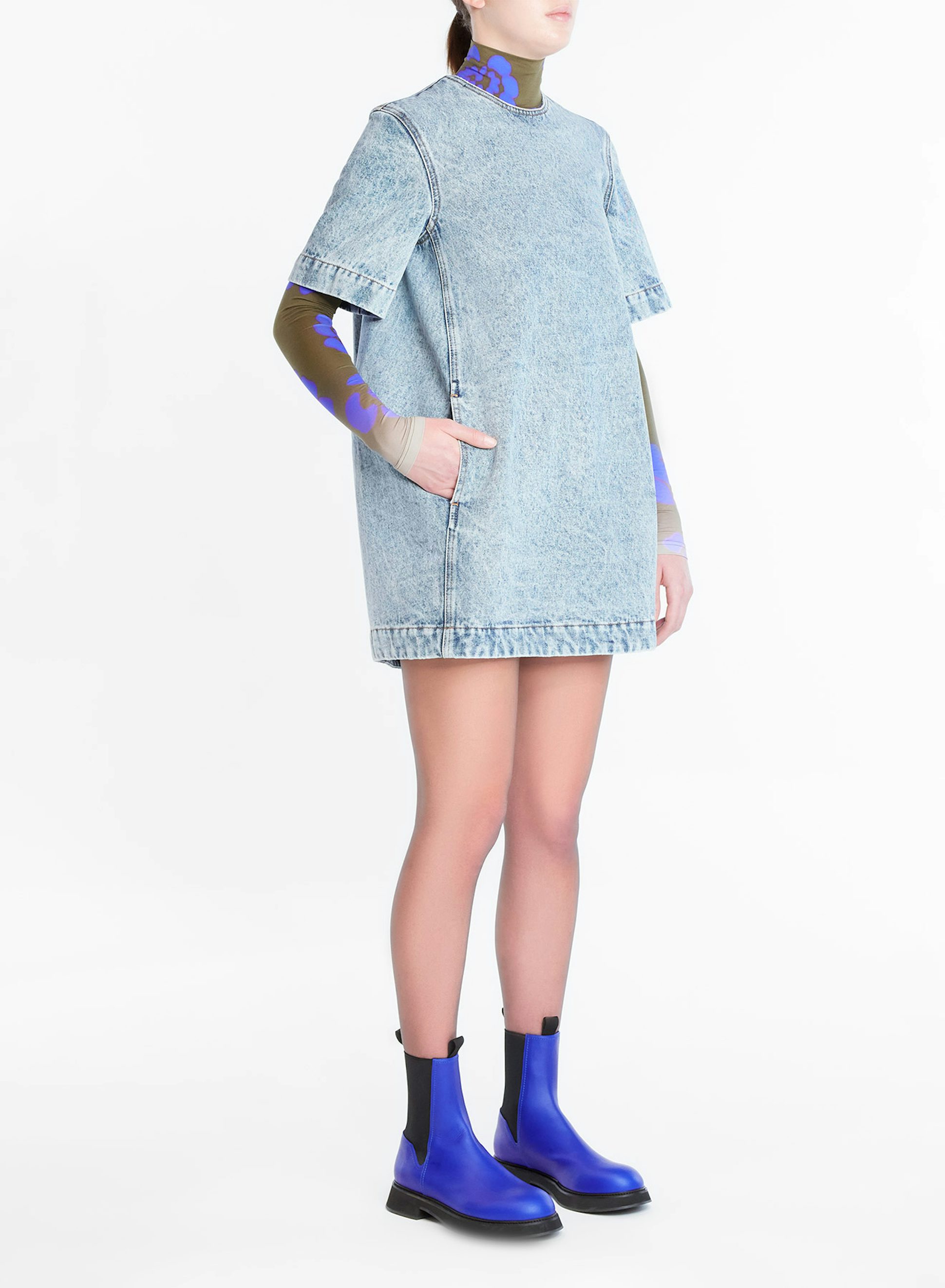 Tunique cocon en denim de coton bleu délavé - Nina Ricci