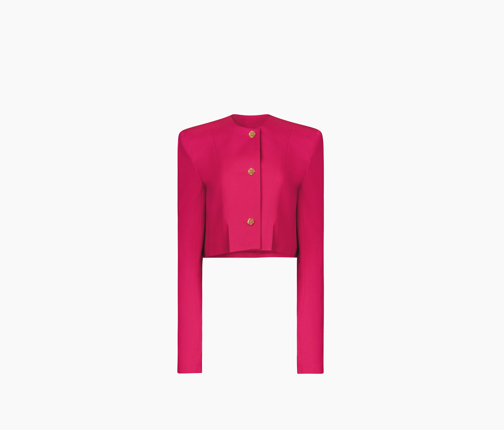 Wool Gabardine Round Collar Jacket 34