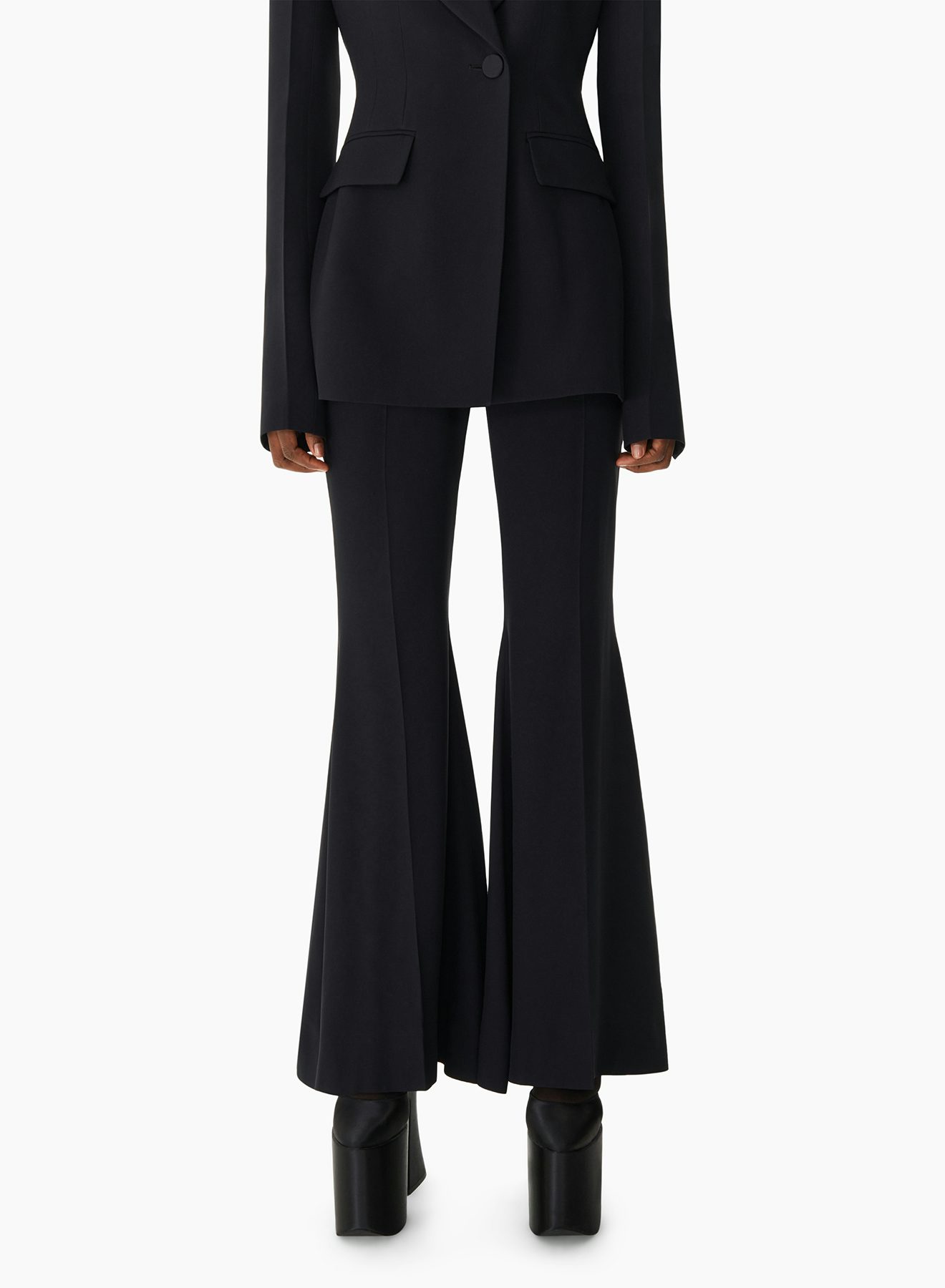 Wool Gabardine Large Pants Black - Nina Ricci 