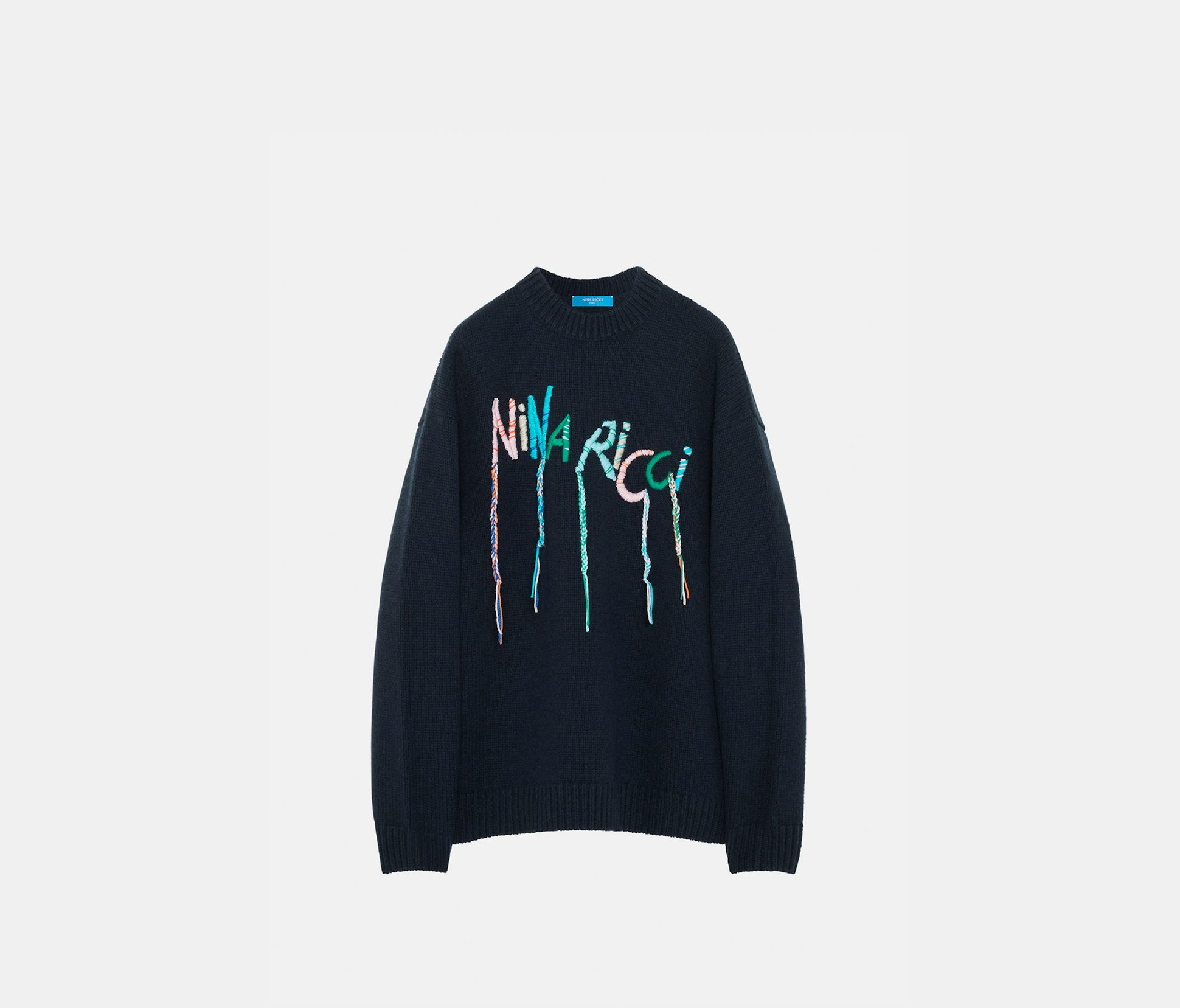 Pull en laine mérinos bleu marine foncé - Nina Ricci