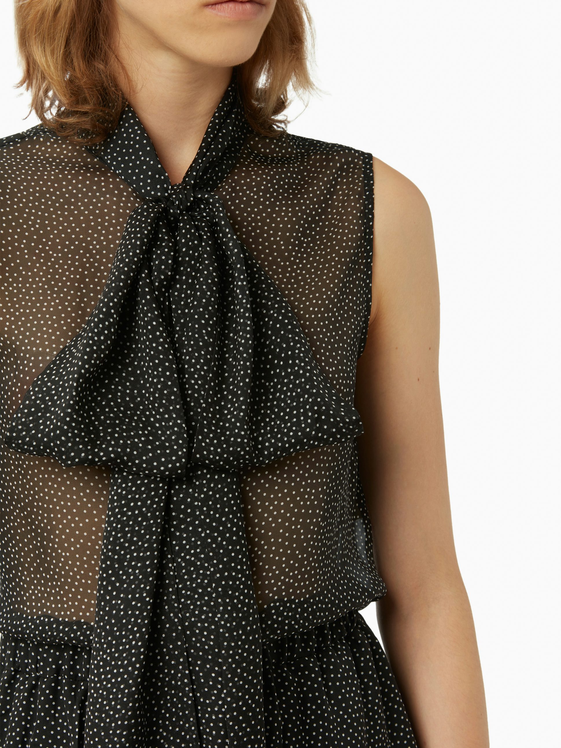 Sleeveless polka-dot shirt in black - Nina Ricci