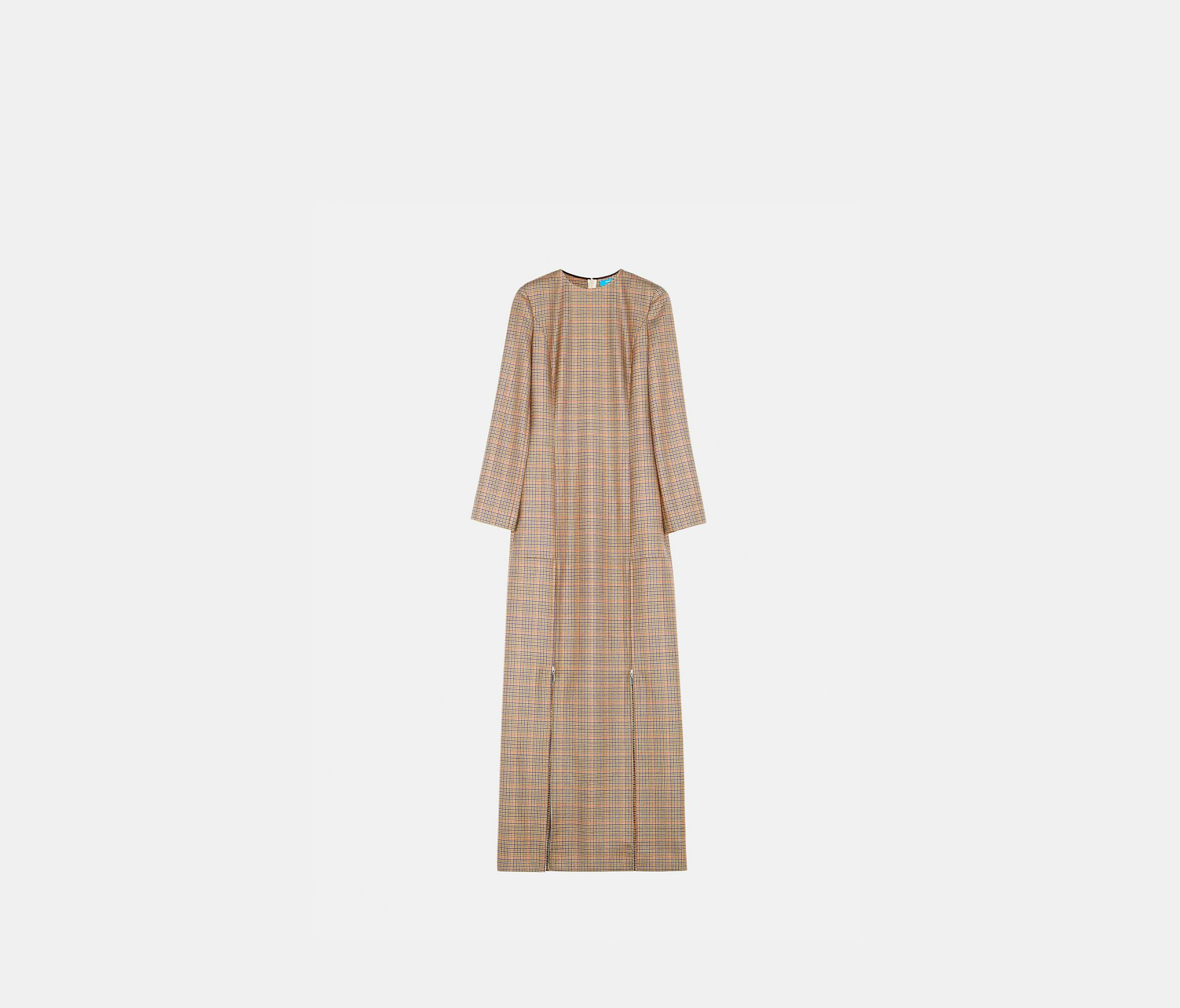 Robe en laine à carreaux khaki mauve - Nina Ricci