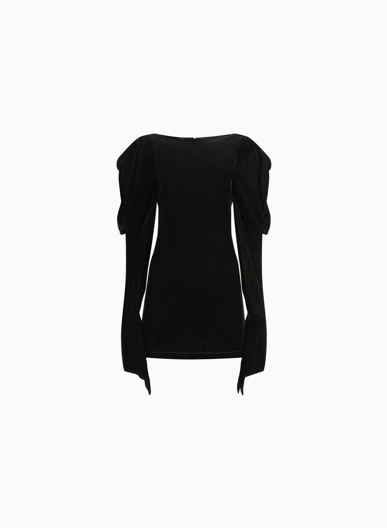 Mini Velvet Dress With Puff Sleeves Black - Nina Ricci 