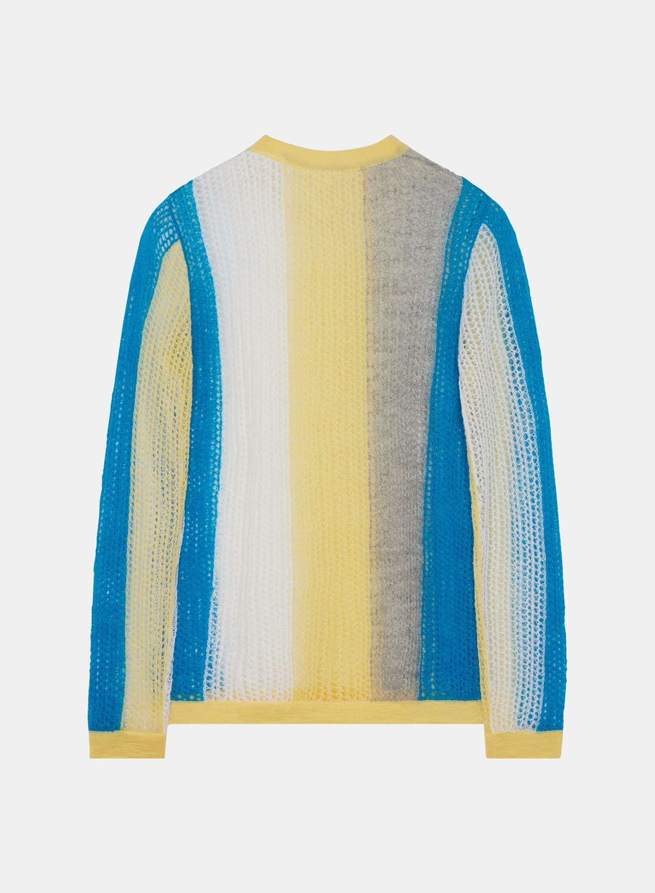 Vanilla Grey and Cyan Bue Mohair Fishnet Sweater - Nina Ricci