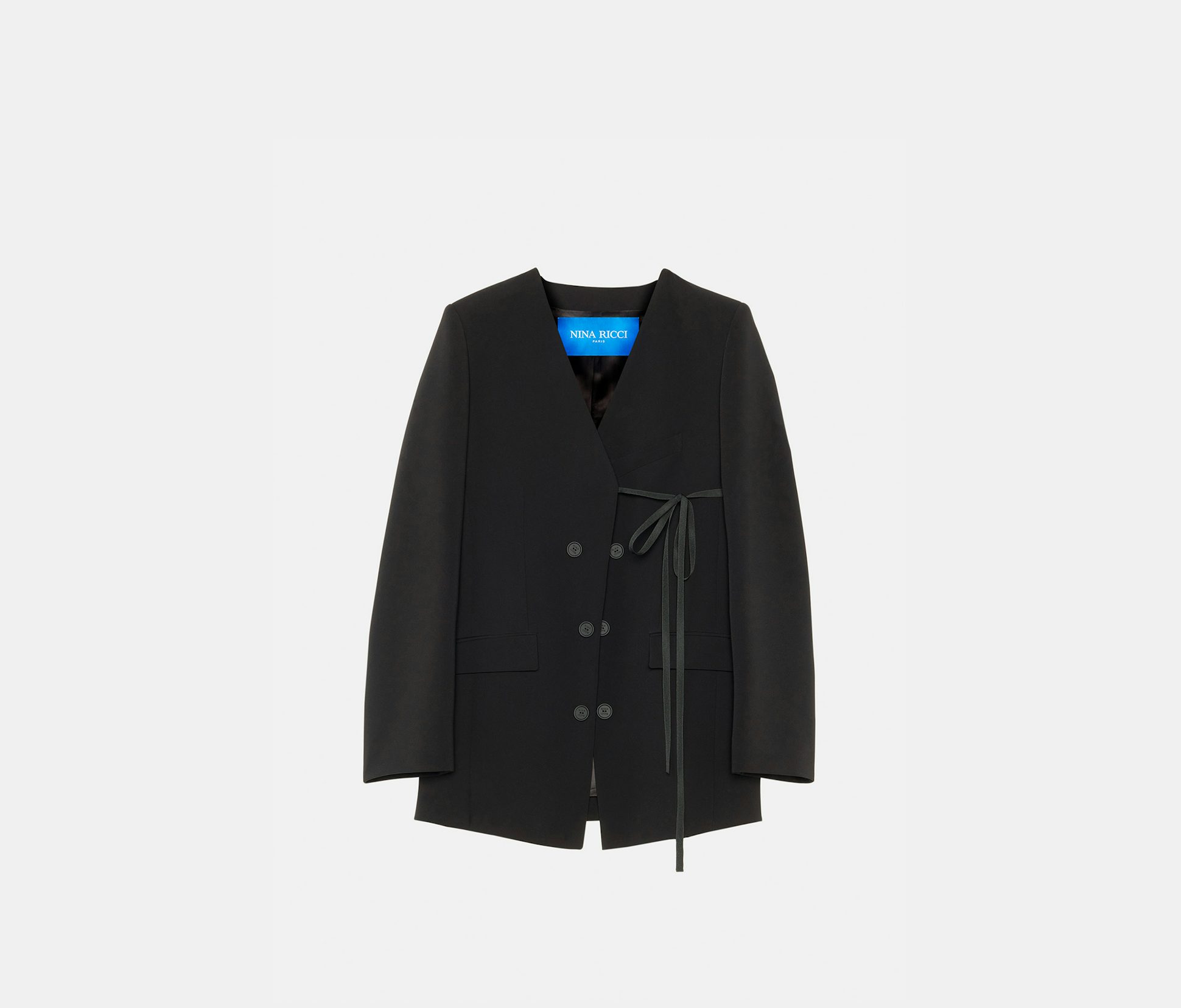 Recycled gabardine jacket without collar black - Nina Ricci