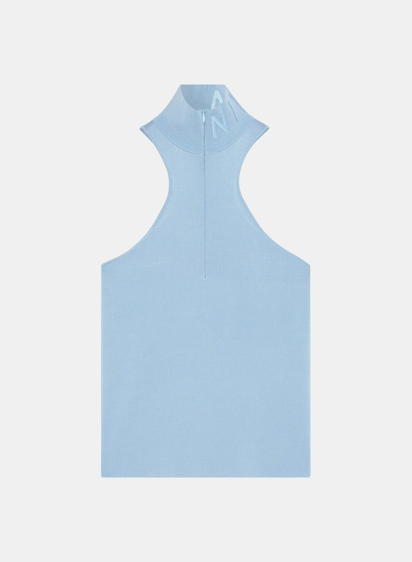 Camiseta Con Cremallera de Punto Milano Azul Claro - Nina Ricci