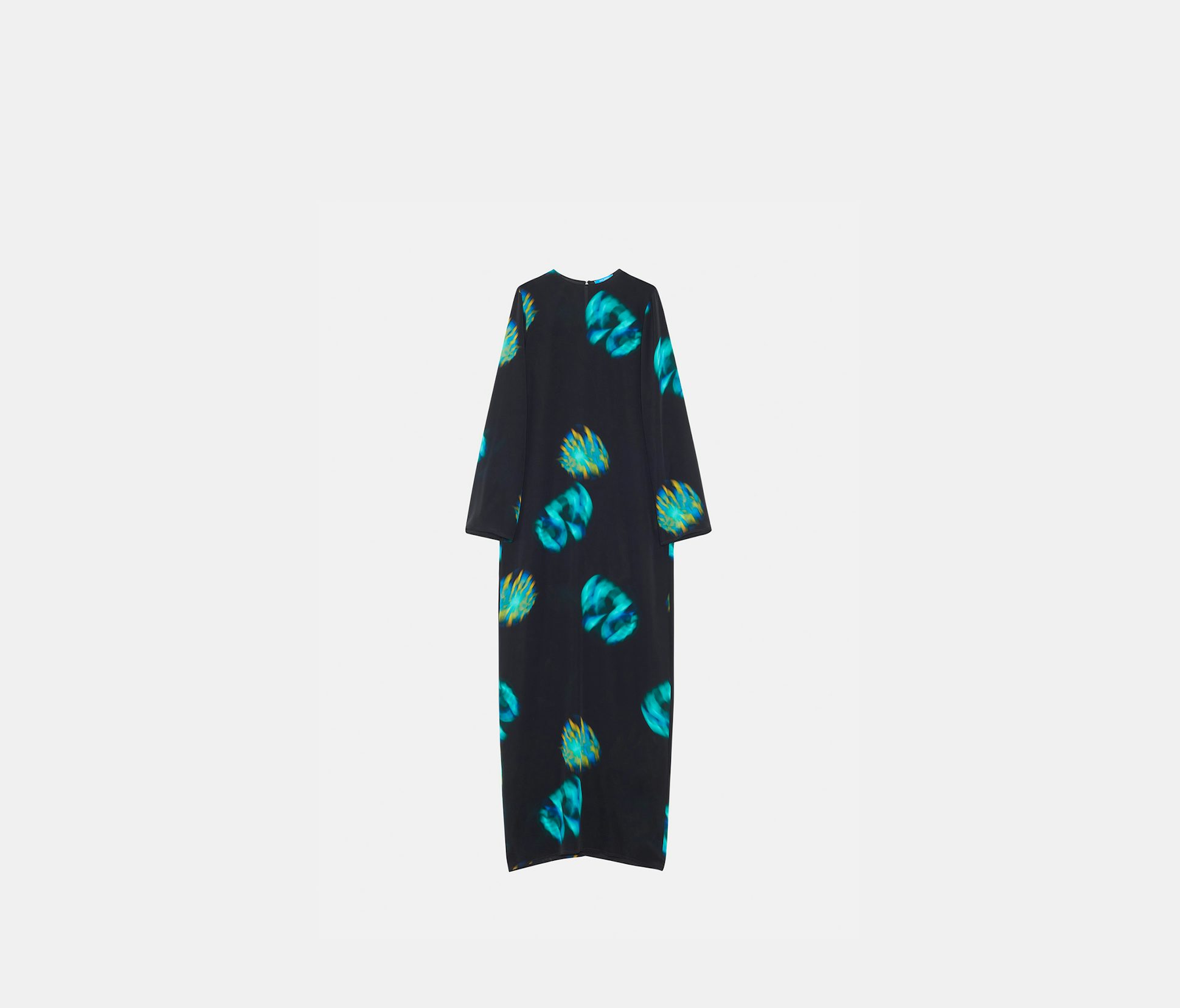 Robe longue en crépon de soie bleue - Nina Ricci