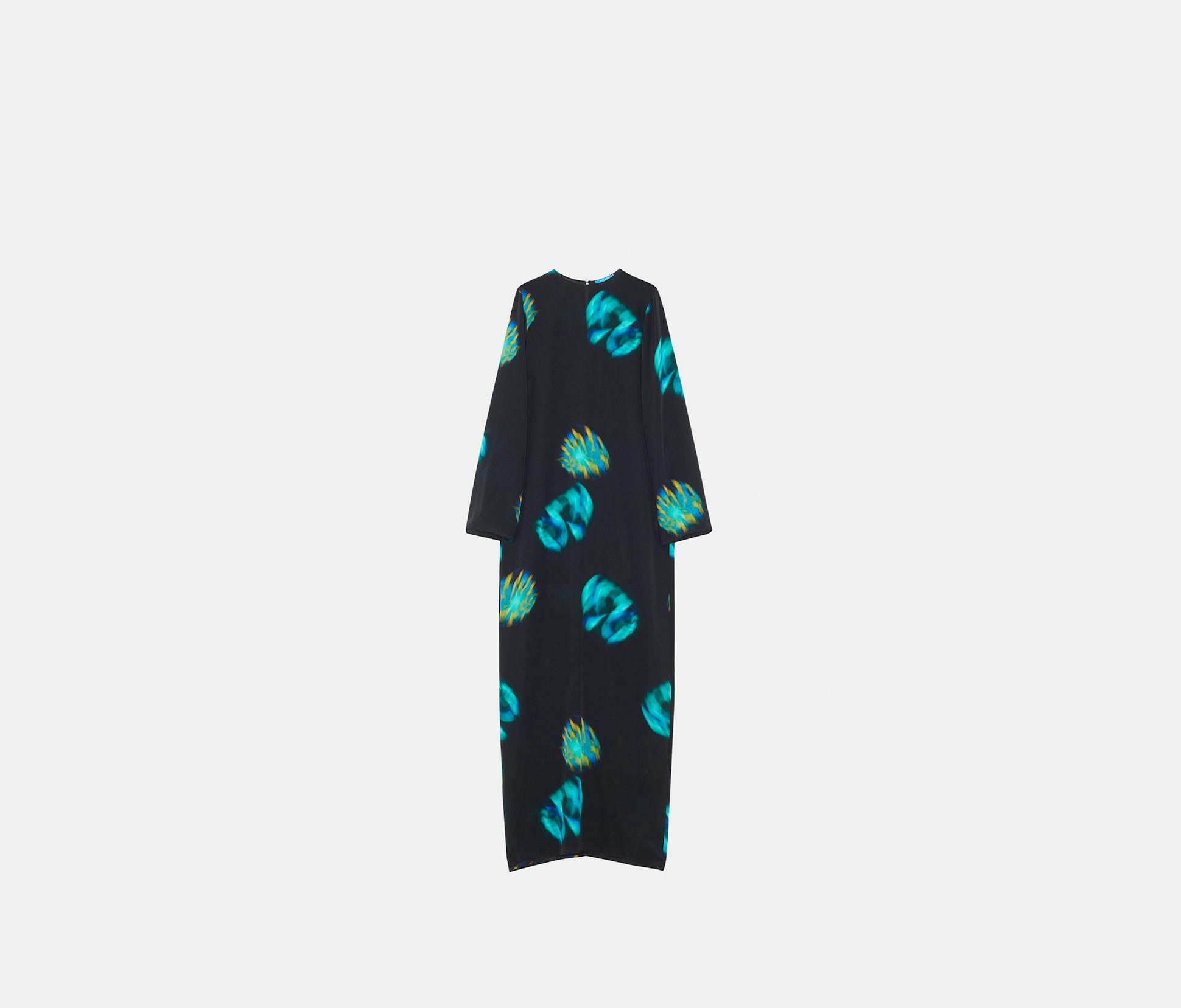 Silk crepon dress blue lime parachute - Nina Ricci