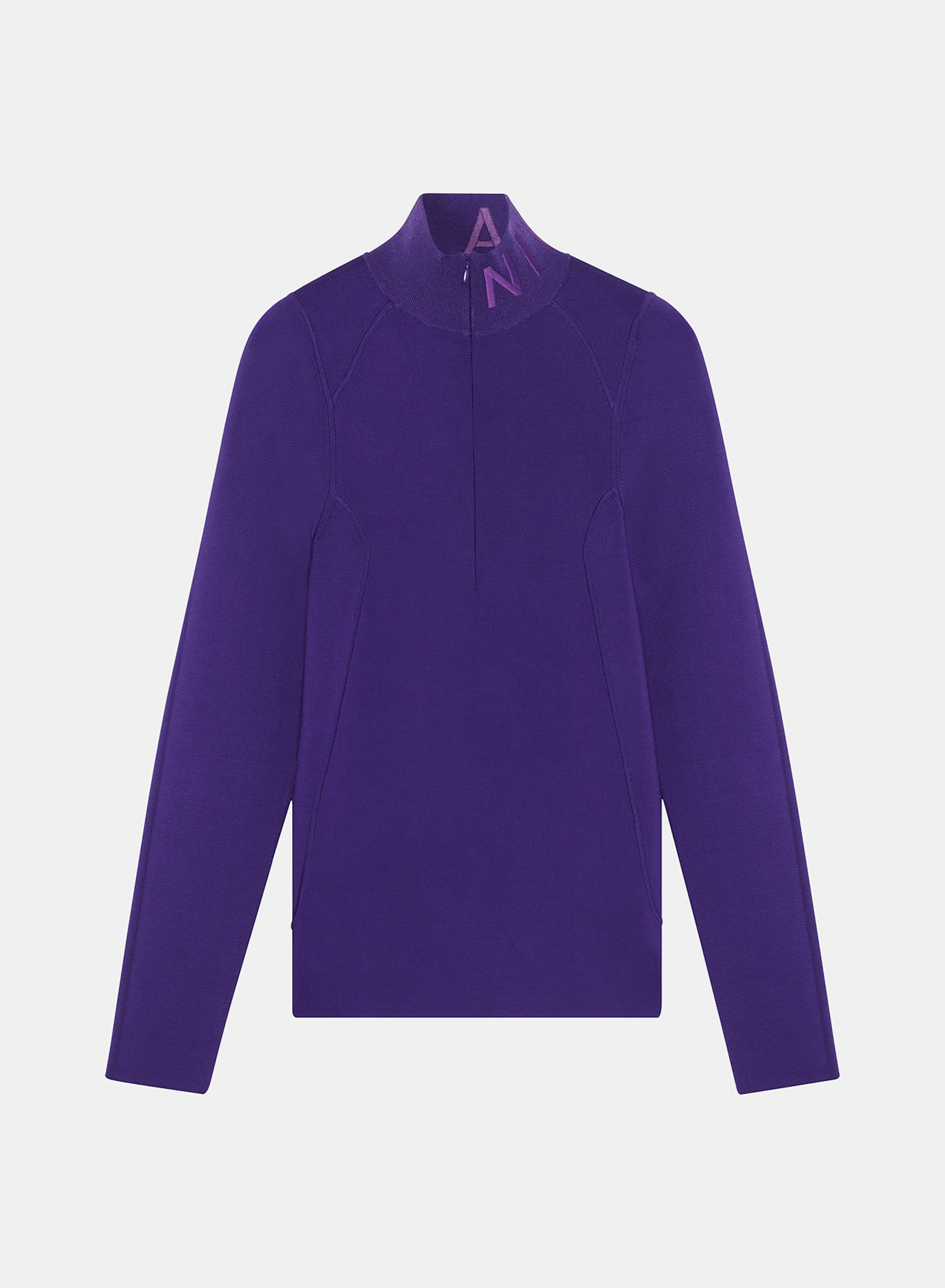 Pull à Découpes en Milano Violet Foncé - Nina Ricci