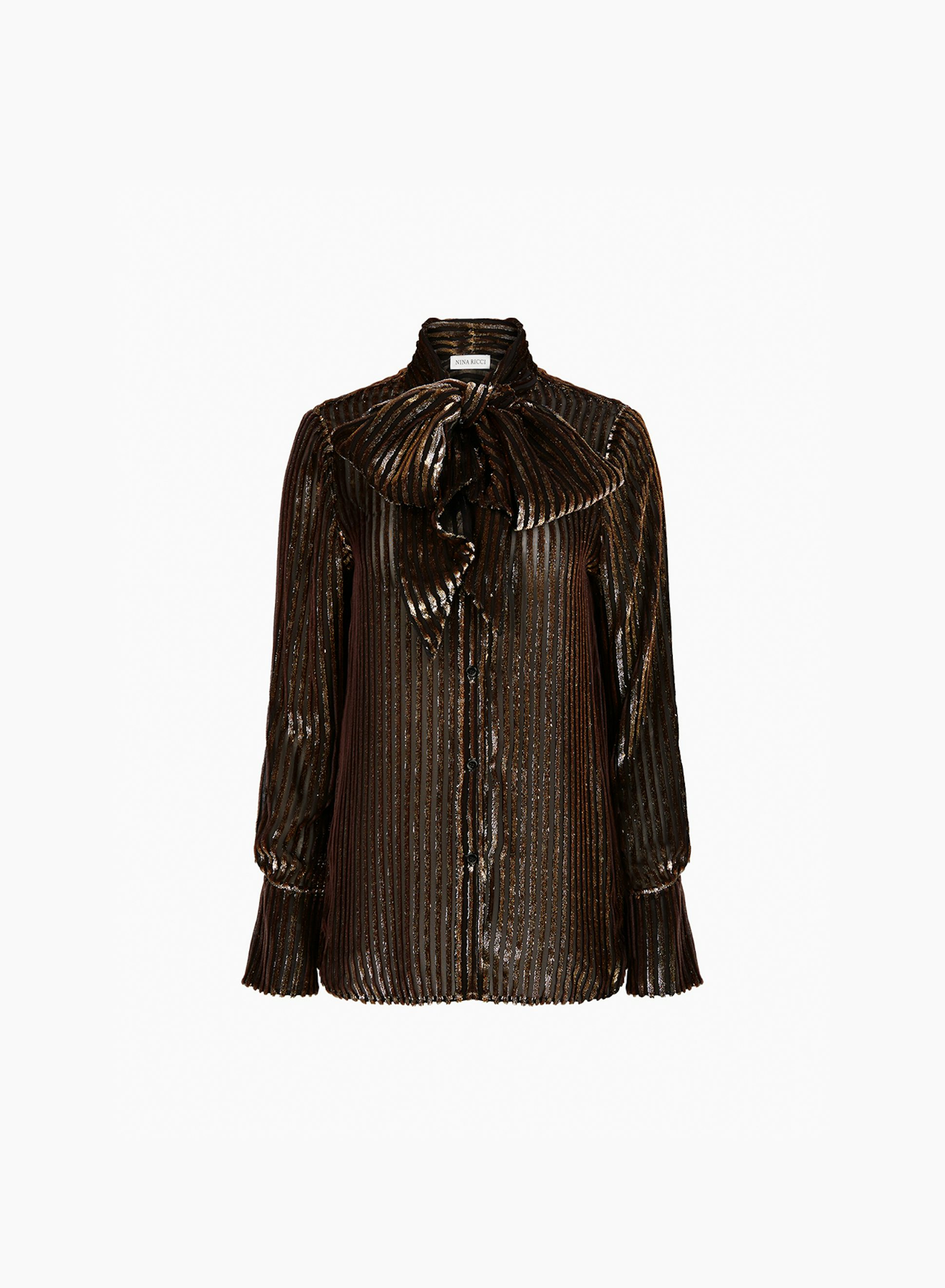Tie-Neck Velvet Shirt Black - Nina Ricci