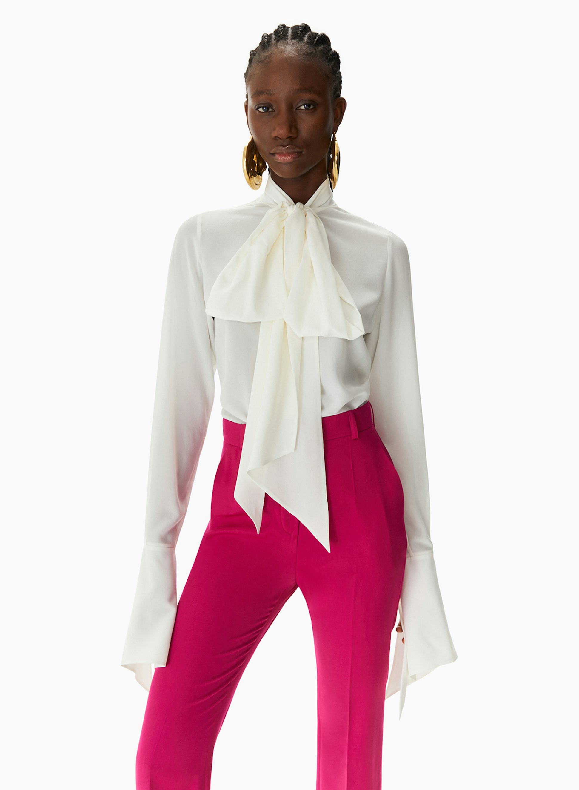 Pantalon Droit en Gabardine Laine Fuchsia - Nina Ricci 