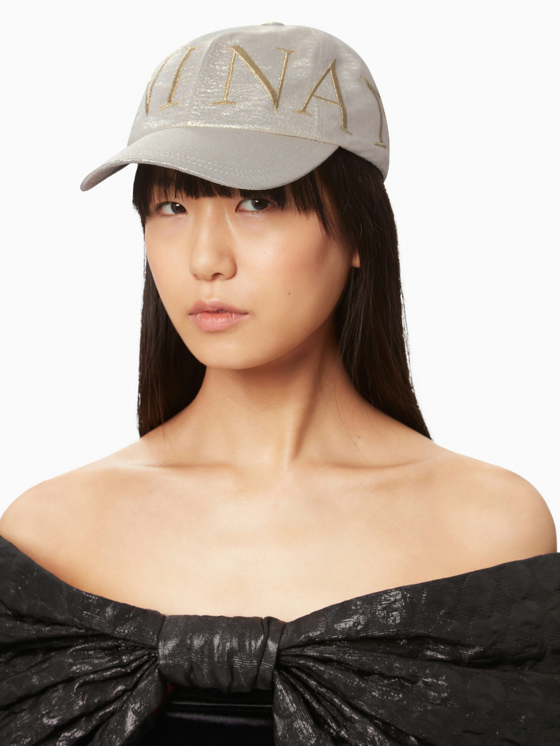 Gorra de lúrex de algodón plata - Nina Ricci