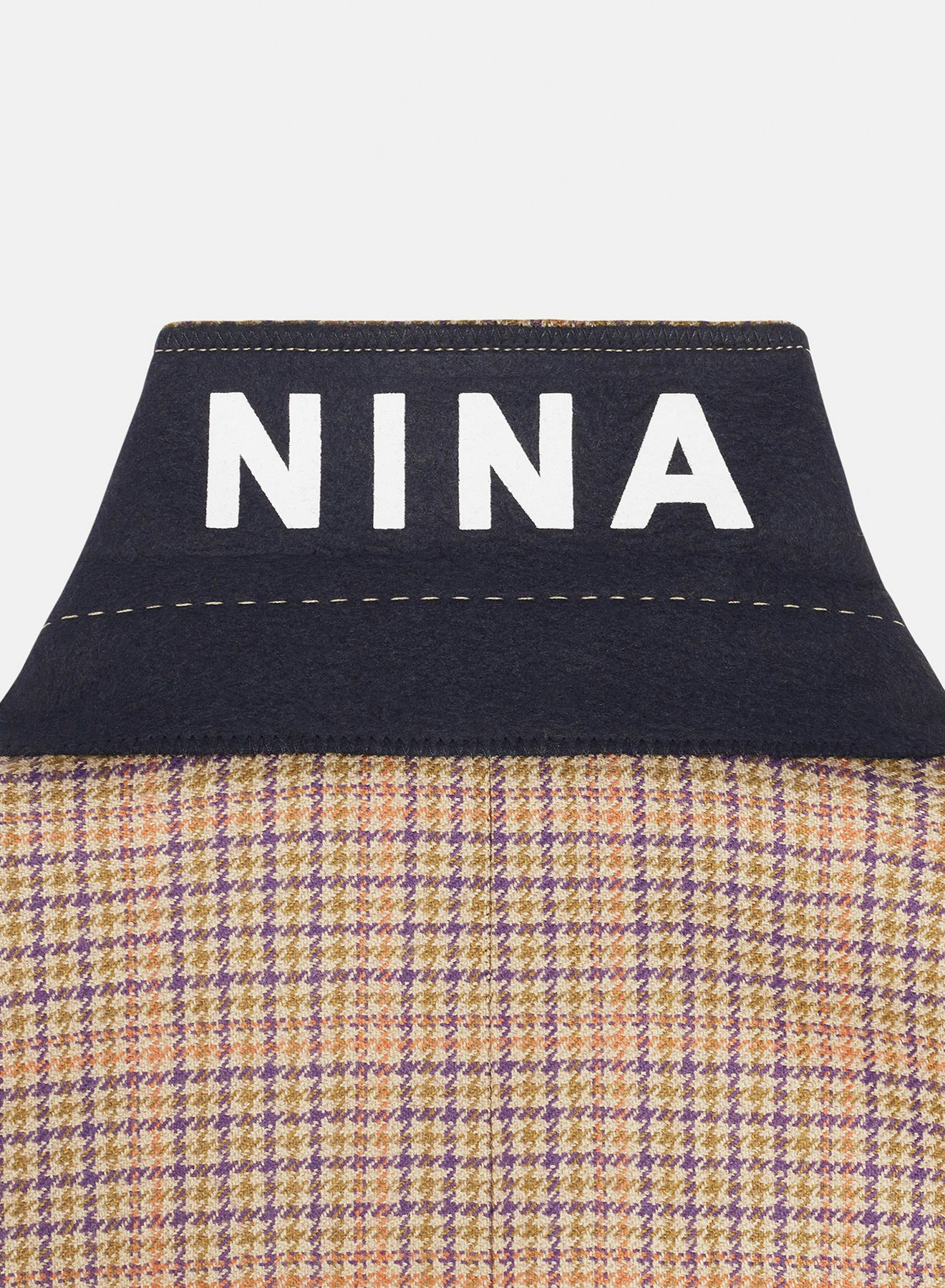 Veste en laine à carreaux khaki mauve - Nina Ricci