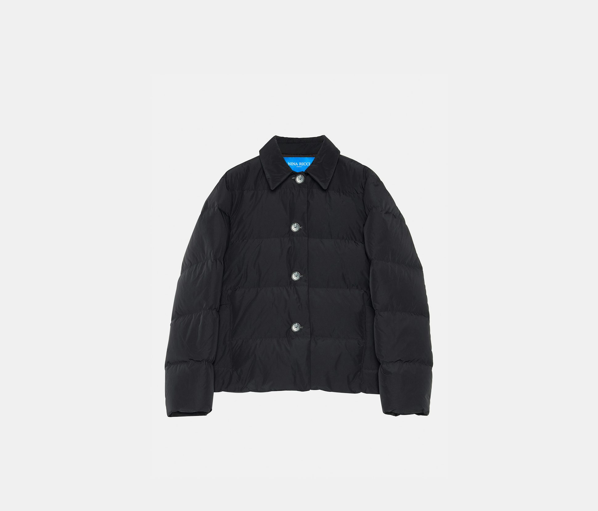 Doudoune boxy en taffetas et plumes de canard noir - Nina Ricci