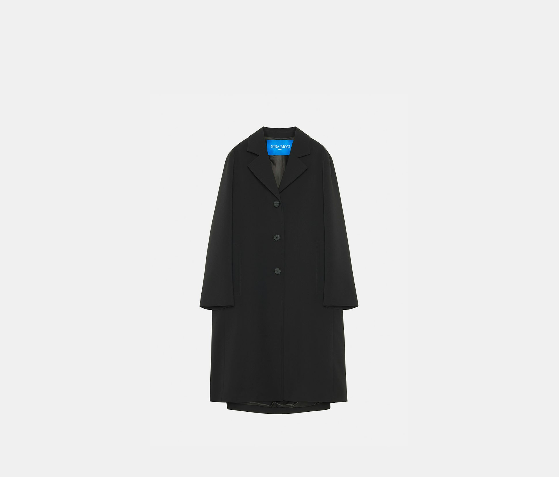 Manteau cocon en gabardine recyclée noir - Nina Ricci