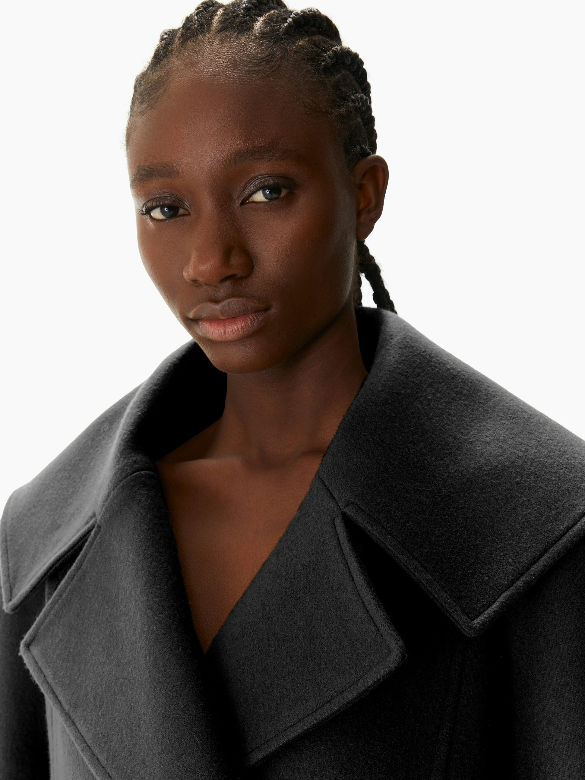 Double-breasted wool blend peacoat black - Nina Ricci