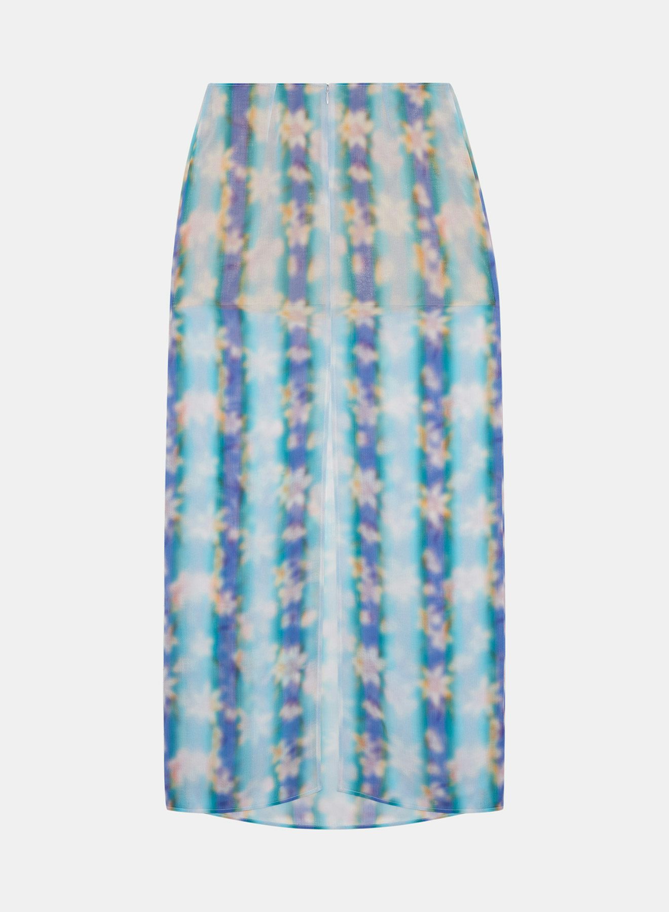 Straight Skirt in Lilac Striped Crepon - Nina Ricci
