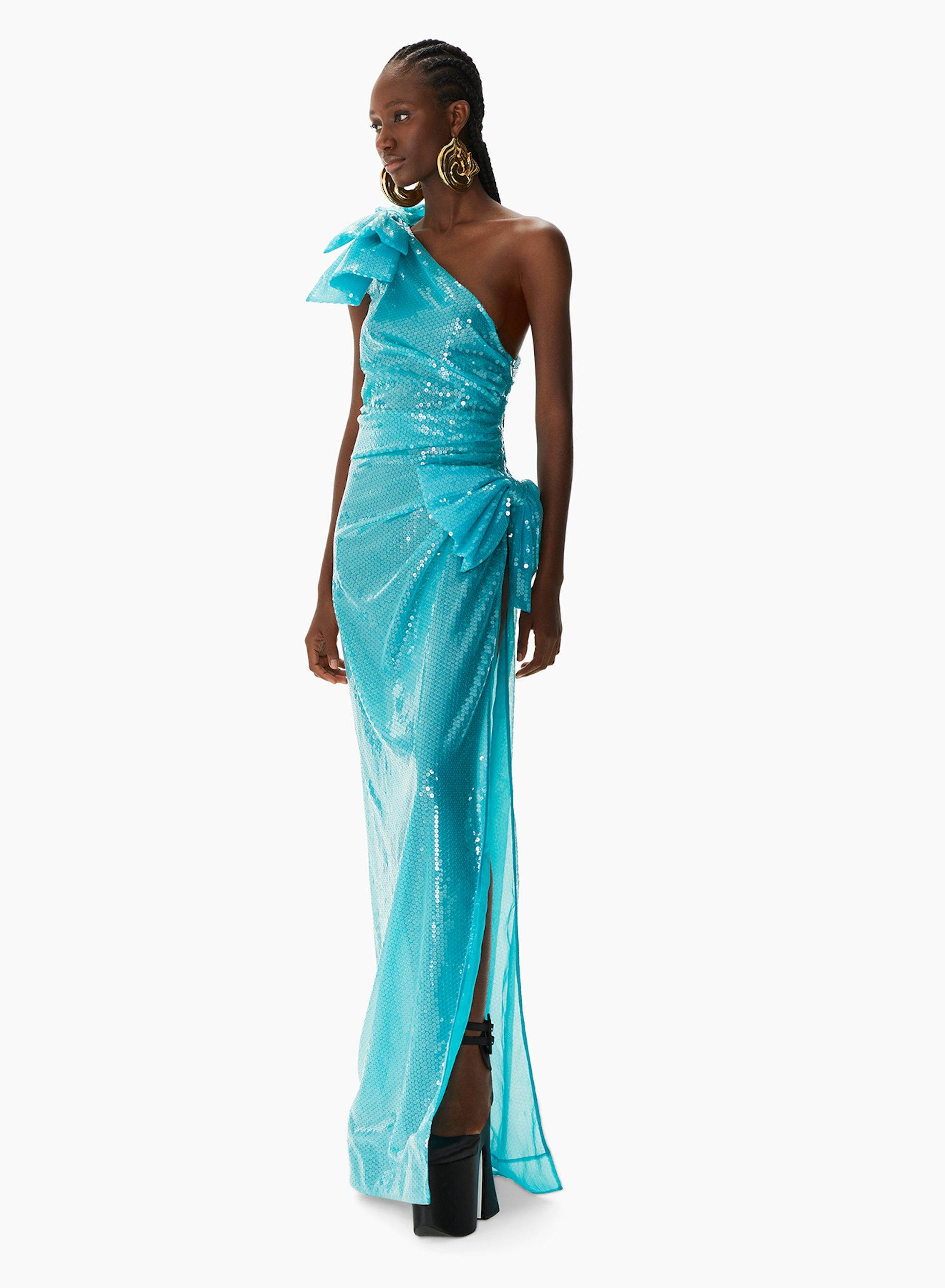 Asymmetric Sequin Dress Blue - Nina Ricci