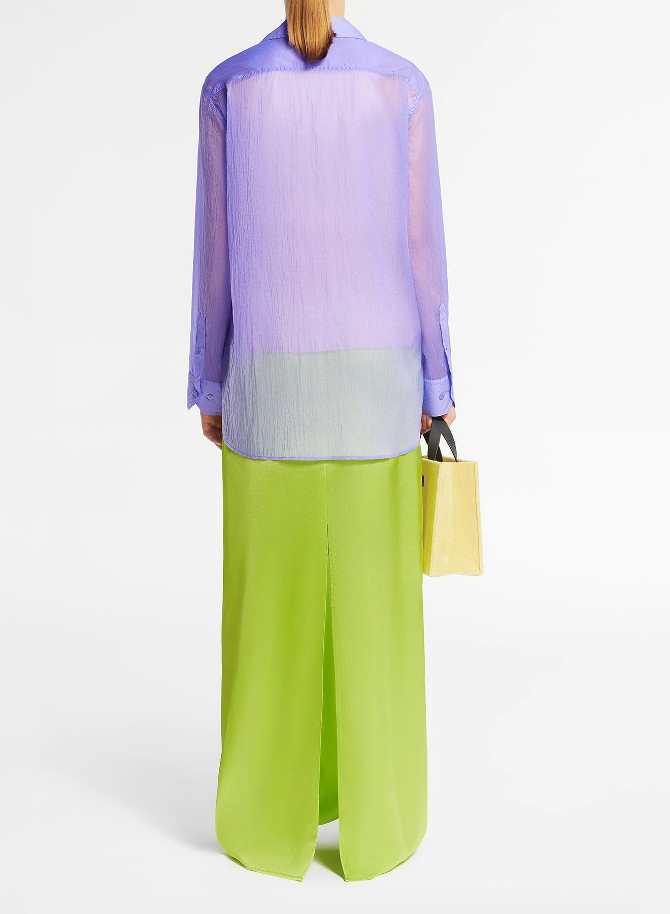 Long Straight Skirt in Green Satin - Nina Ricci