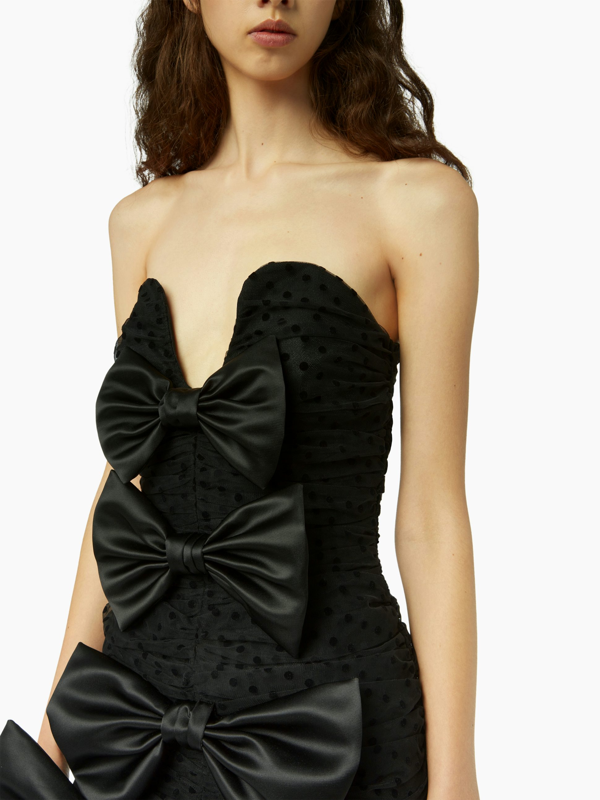 Bustier dress with bow details in black - Nina Ricci