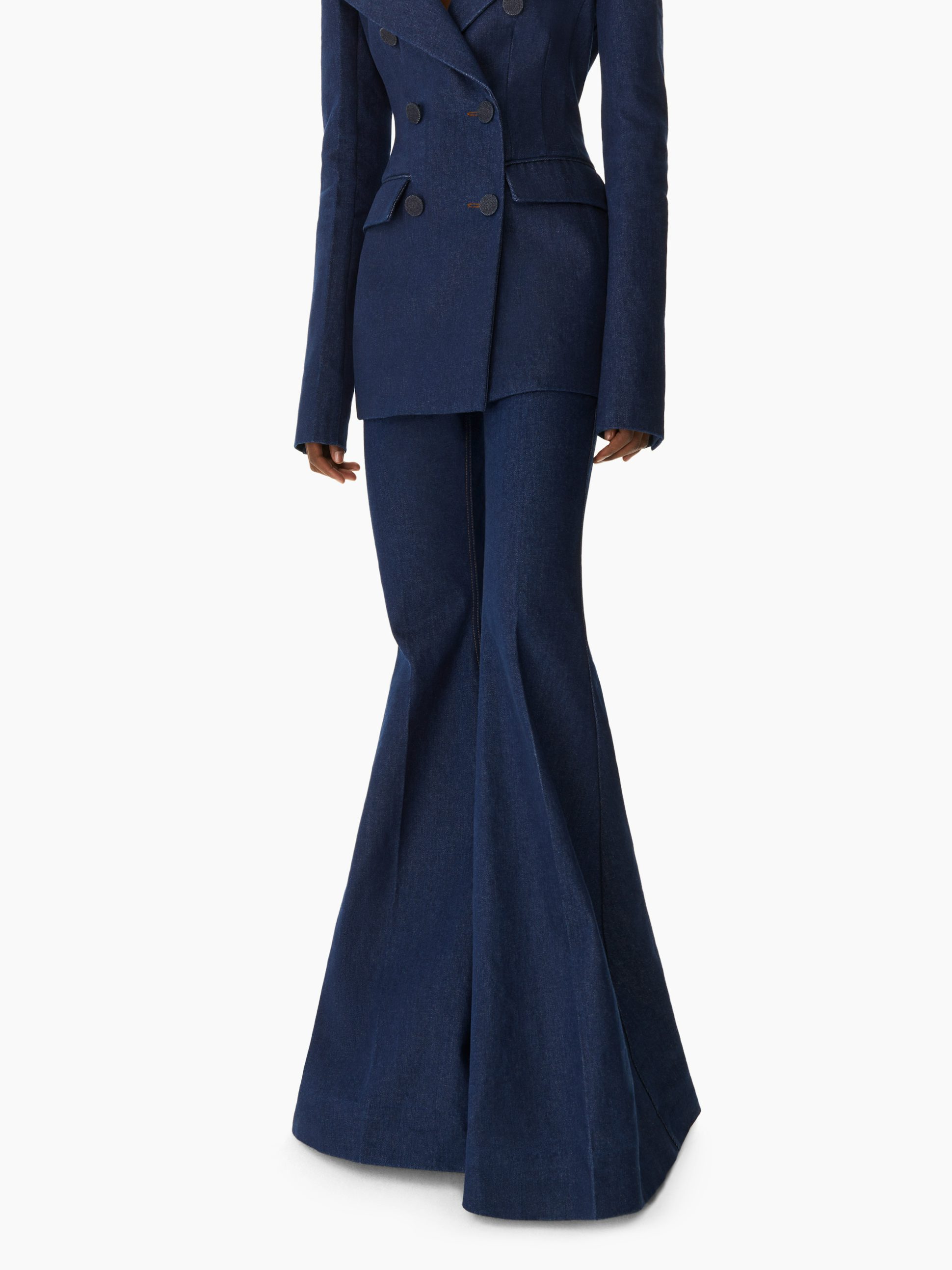Exaggerated Flare Jeans Raw Blue - Nina Ricci