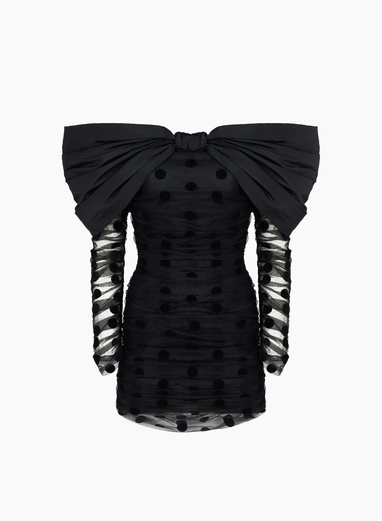 Bow Neckline Mini Dress Black - Nina Ricci