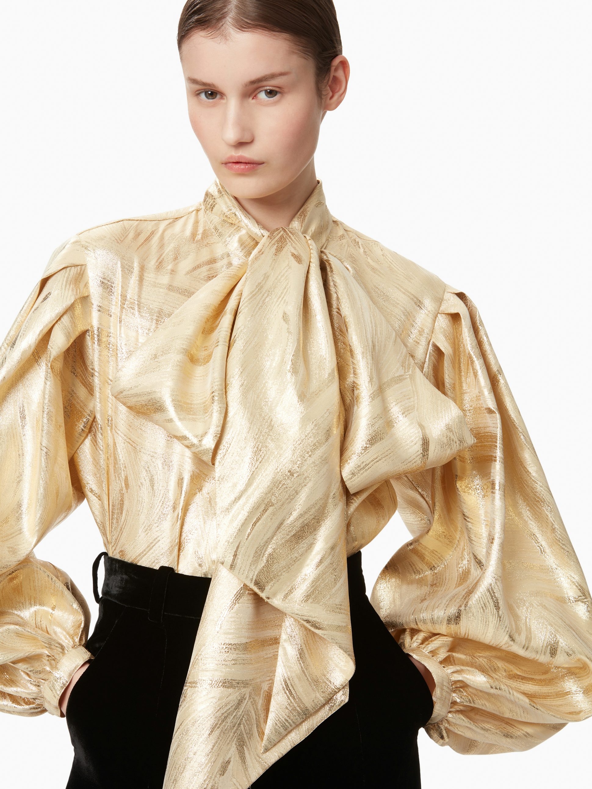 Pussy-bow shirt in gold - Nina Ricci