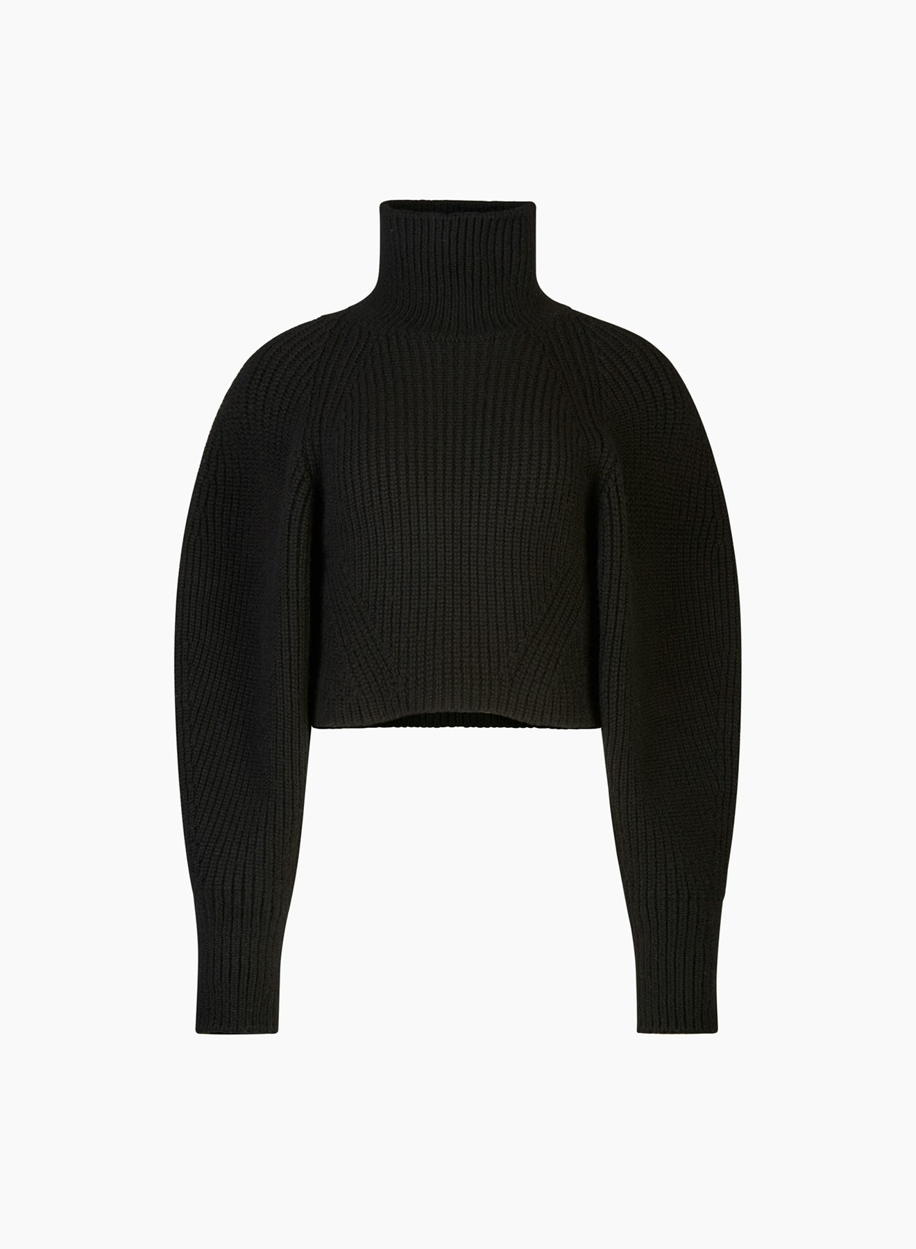 Big Ribbed Cropped Sweater Black - Nina Ricci 