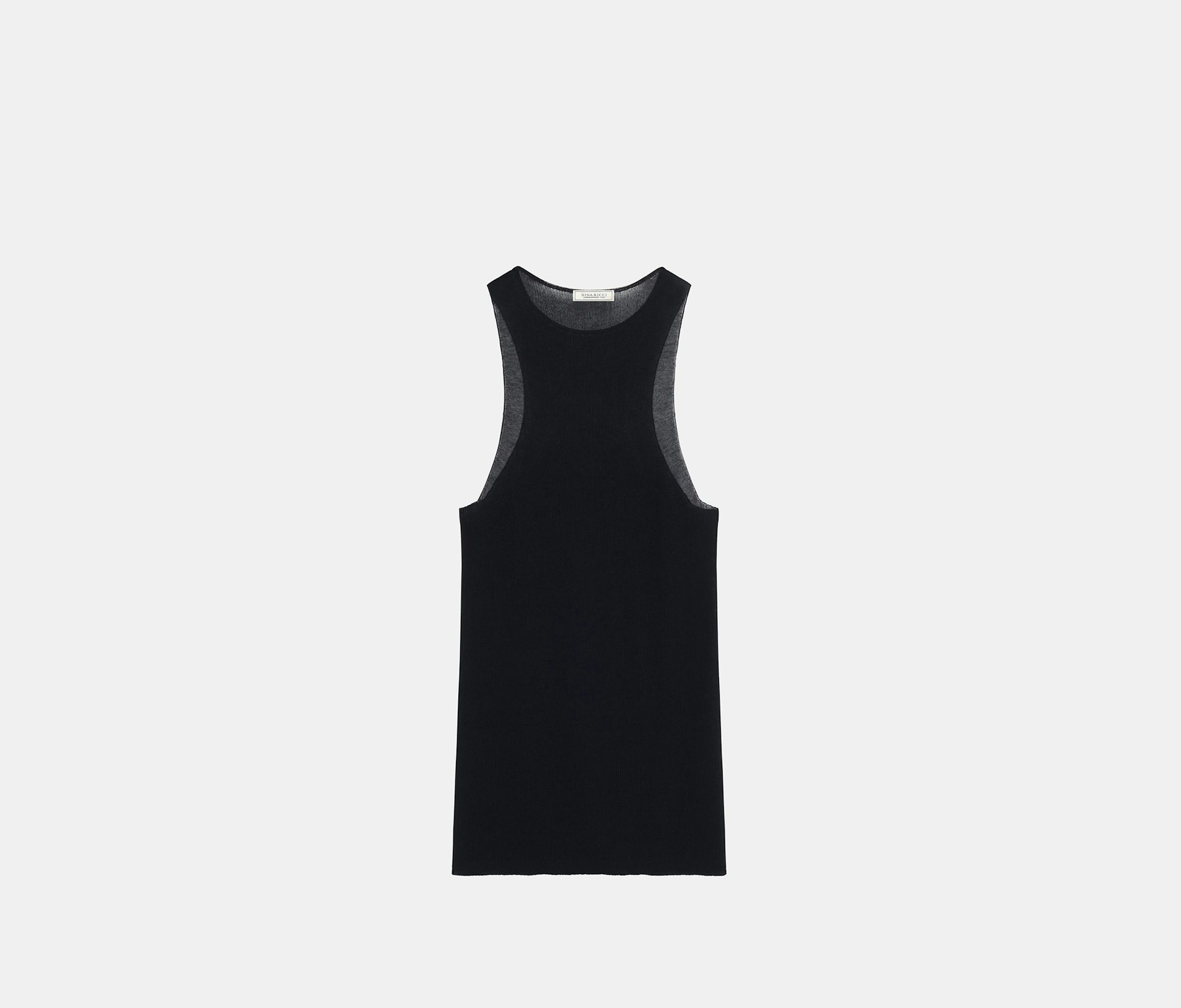 Camiseta sin Mangas de Punto Fino