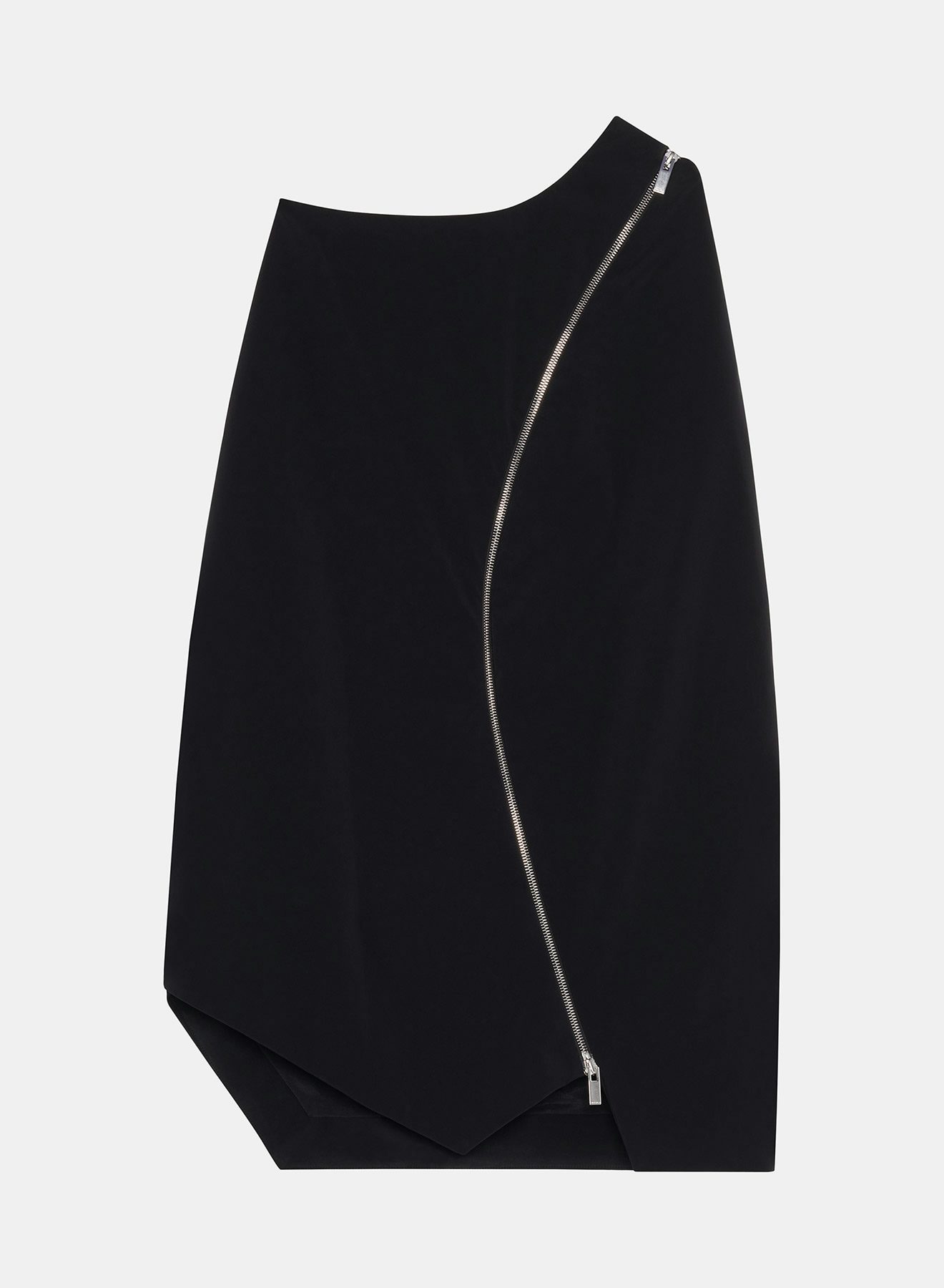 Falda con cremallera curva de neopreno ligero negro - Nina Ricci