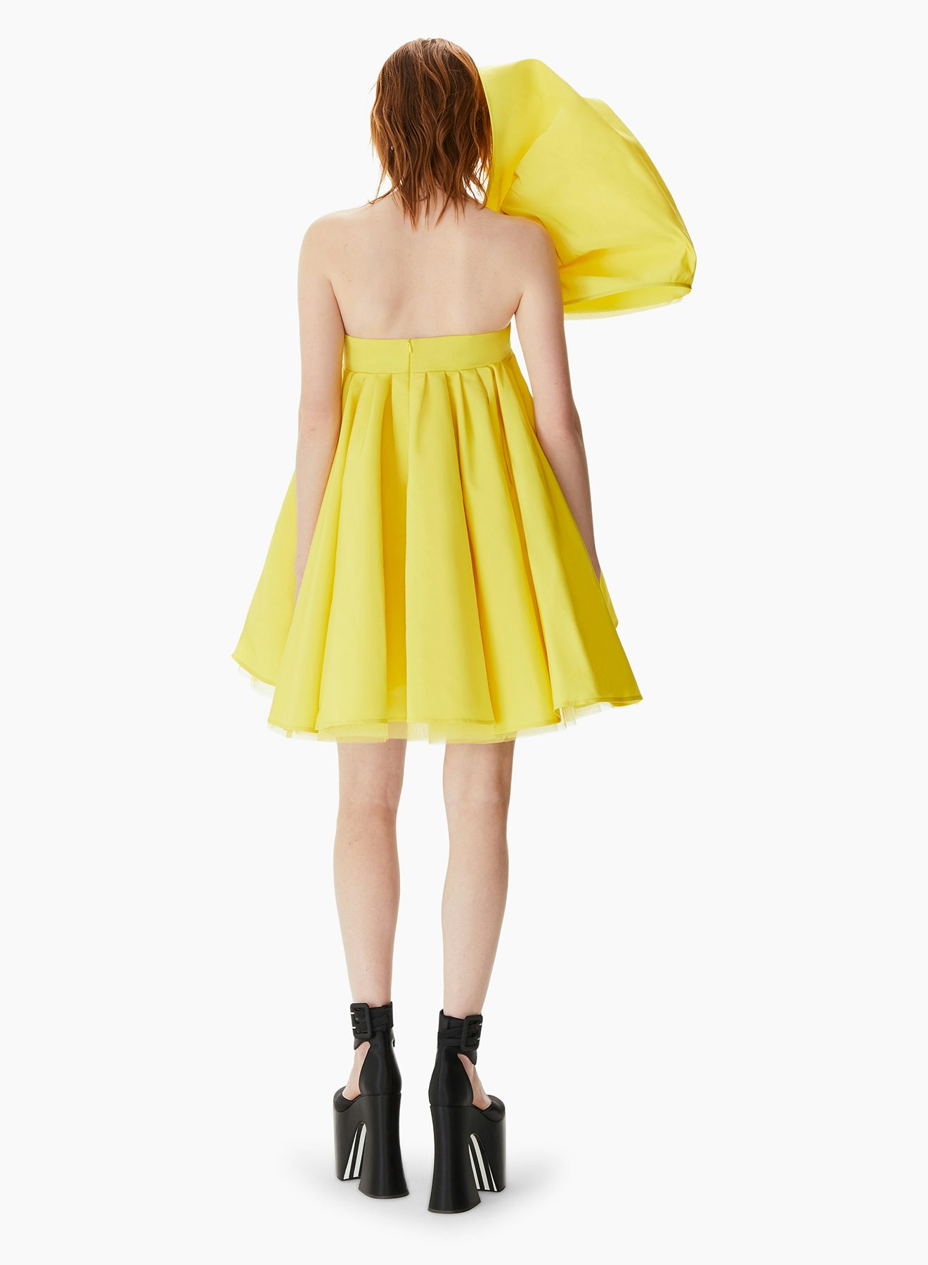 Asymmetric Bustier Short Dress Yellow - Nina Ricci