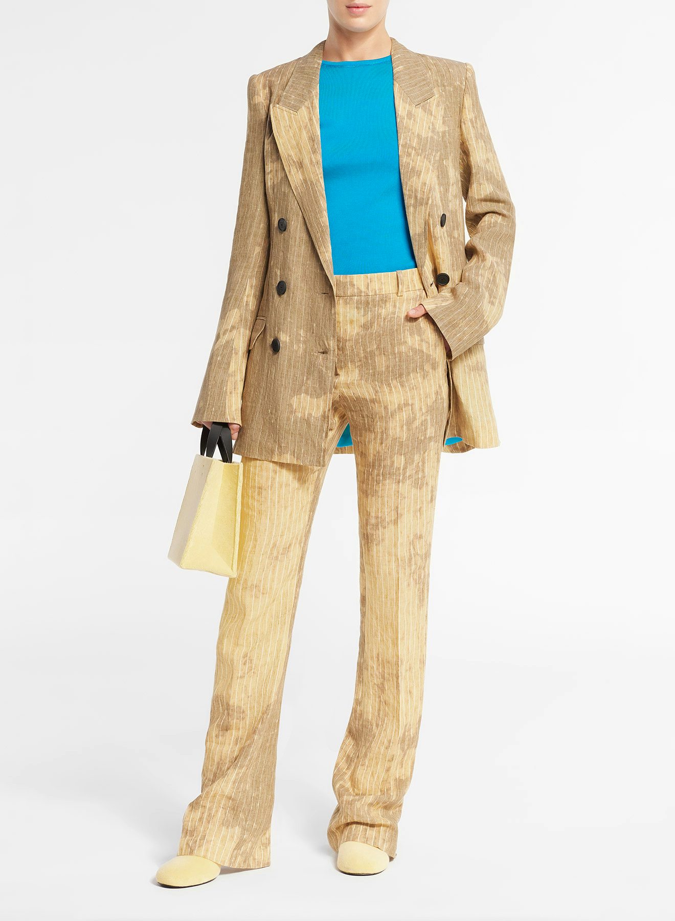 Tie and dye striped linen jacket with contrasting lining - Nina Ricci