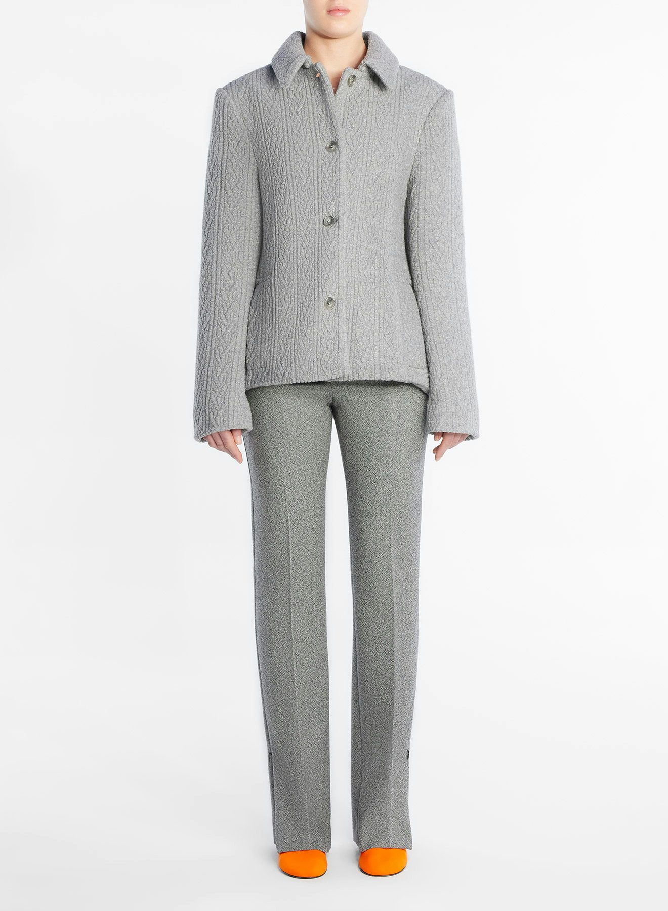 Speckled wool straight pant black white - Nina Ricci