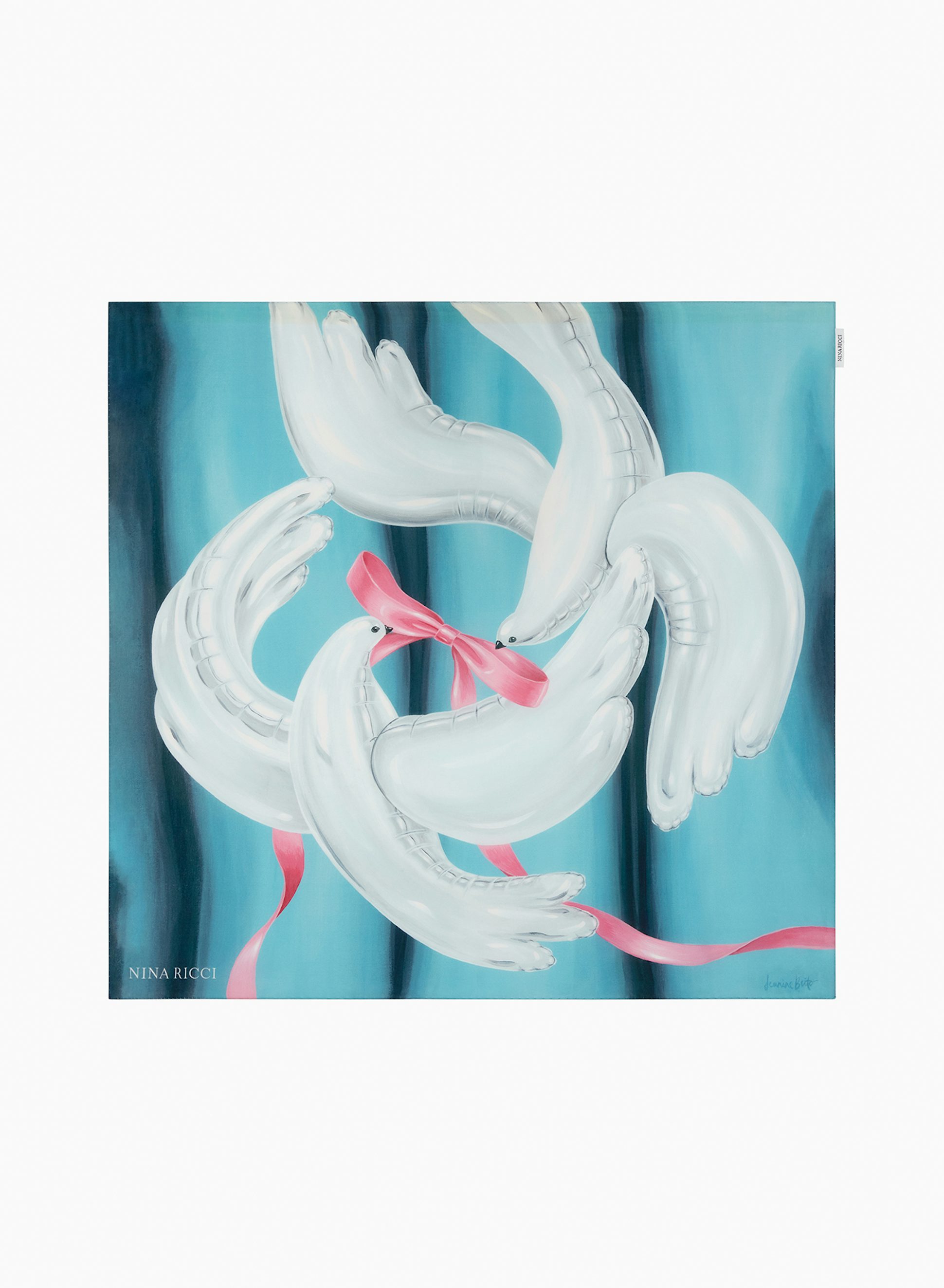 Printed Silk Scarf Blue - Nina Ricci