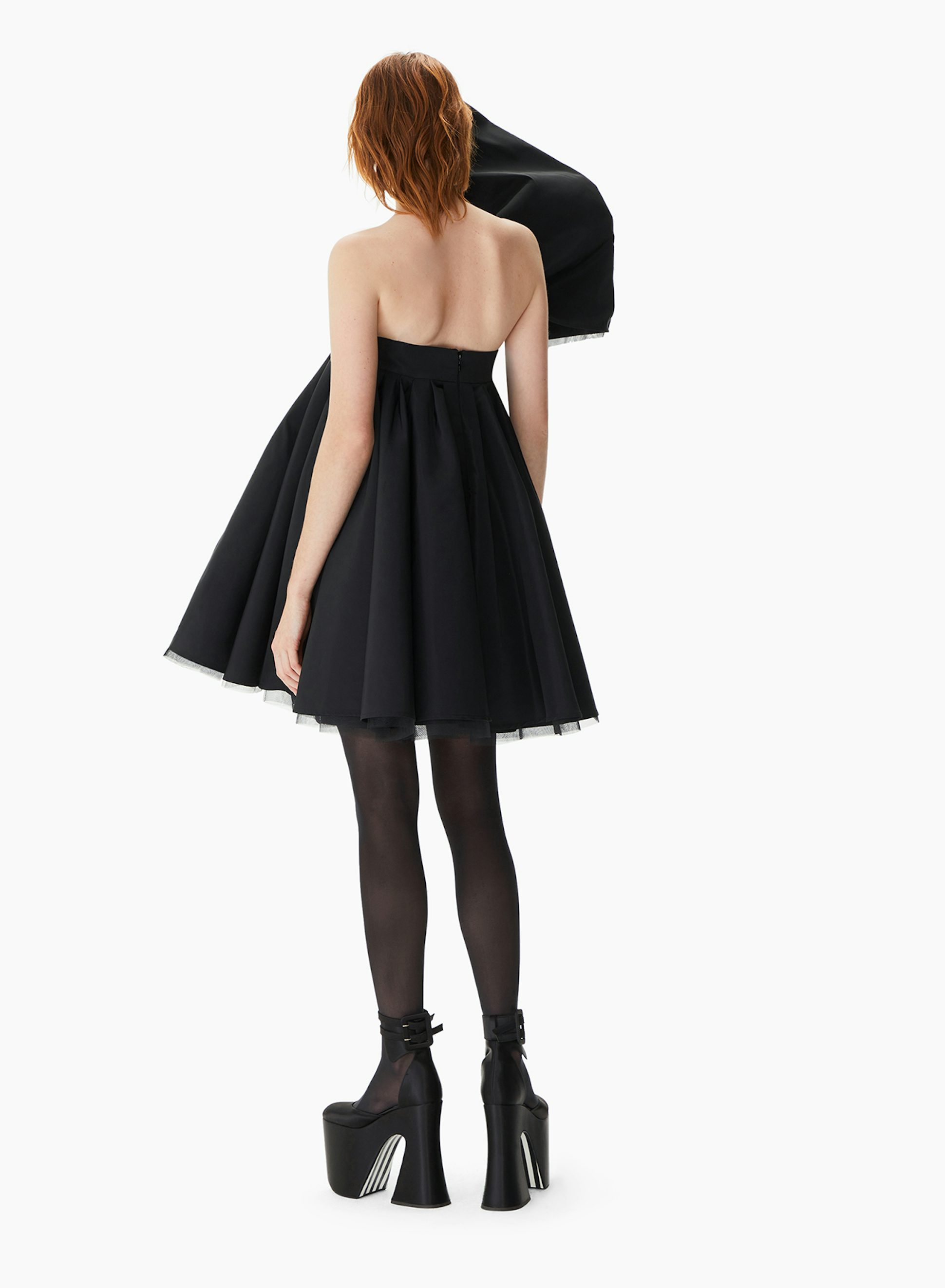 Asymmetric Bustier Short Dress Black - Nina Ricci 