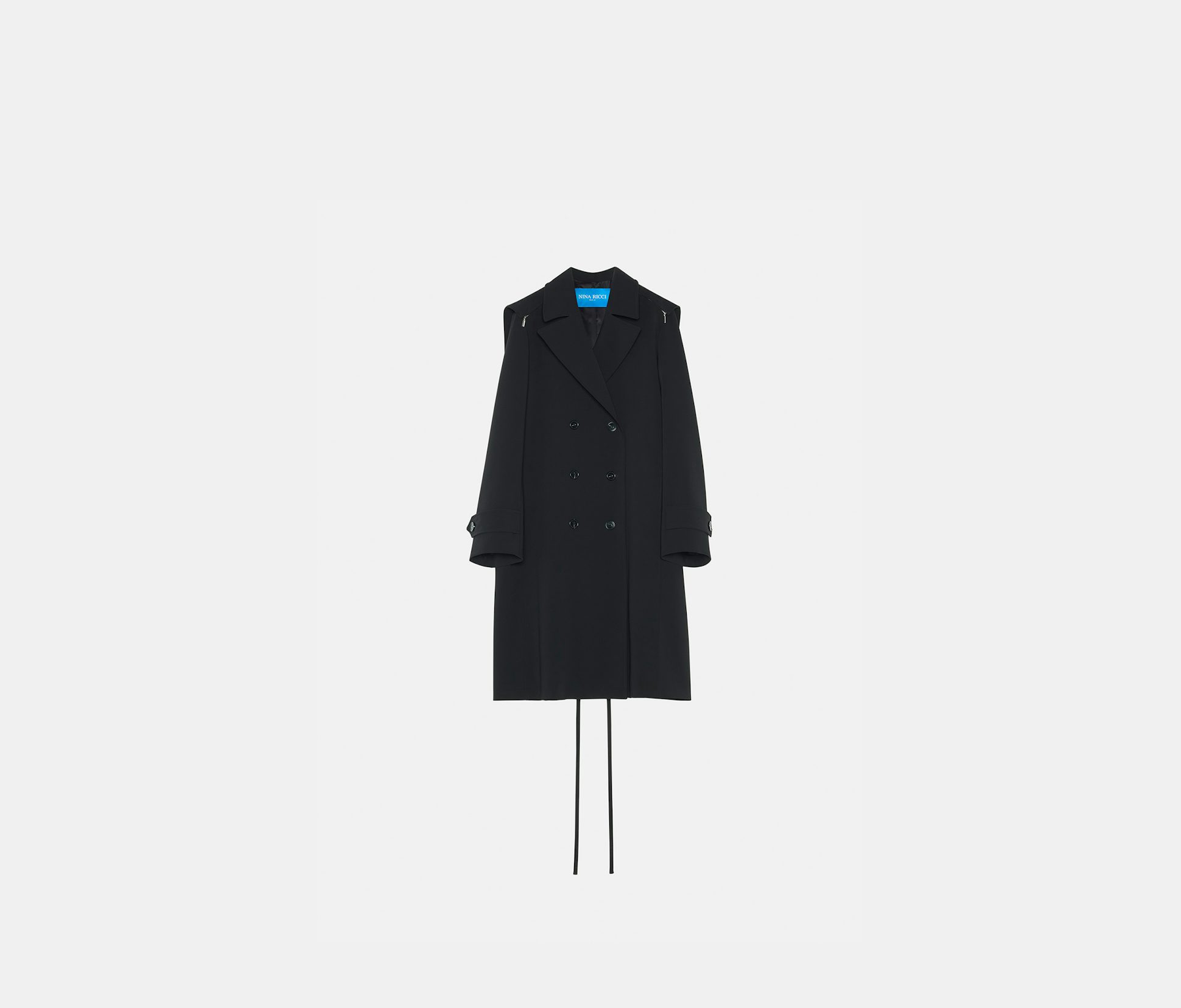 Recycled gabardine trench coat black - Nina Ricci