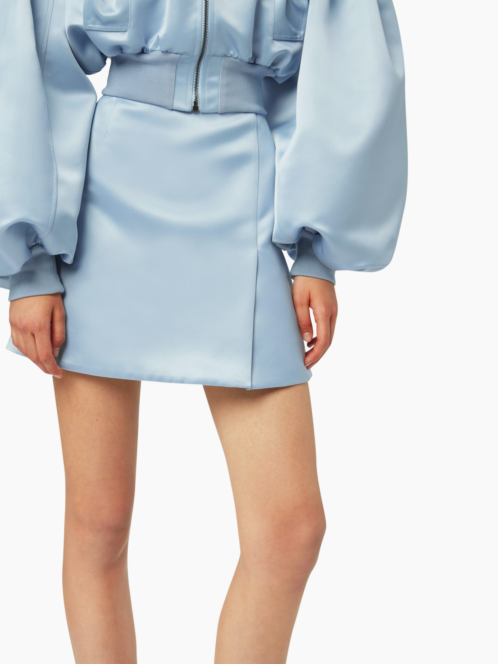 Mini a-line satin skirt in blue - Nina Ricci