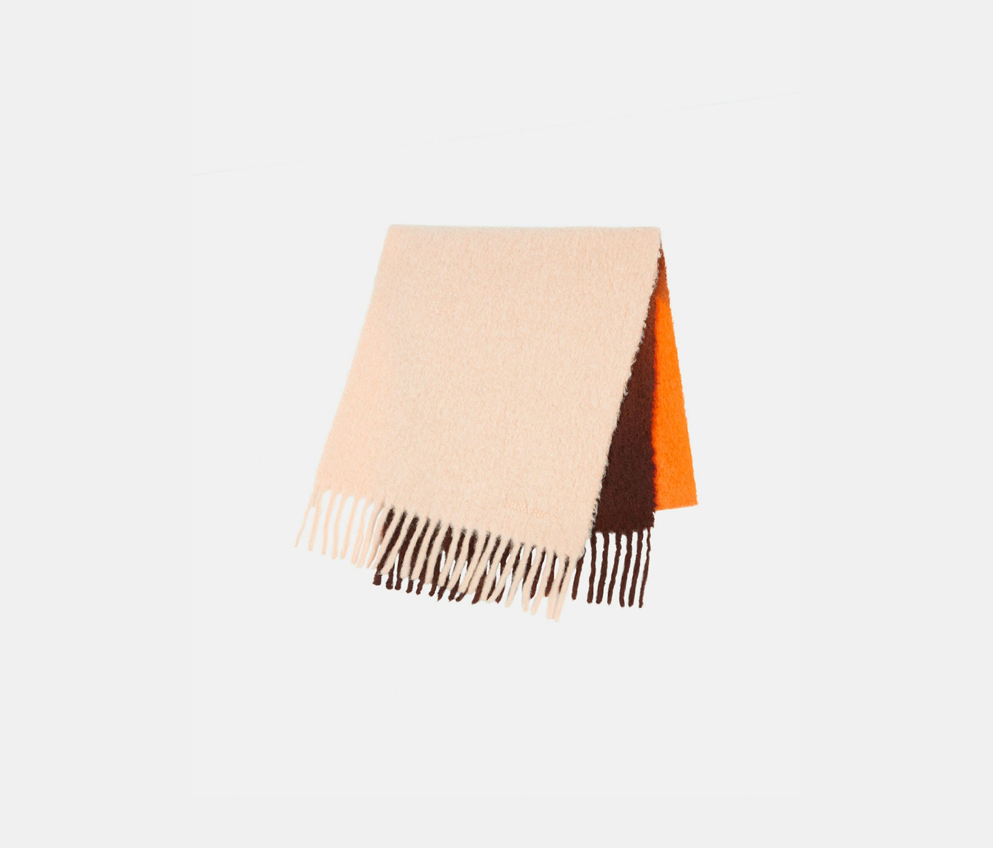 Felted alpaga scarf brown orange peach - Nina Ricci