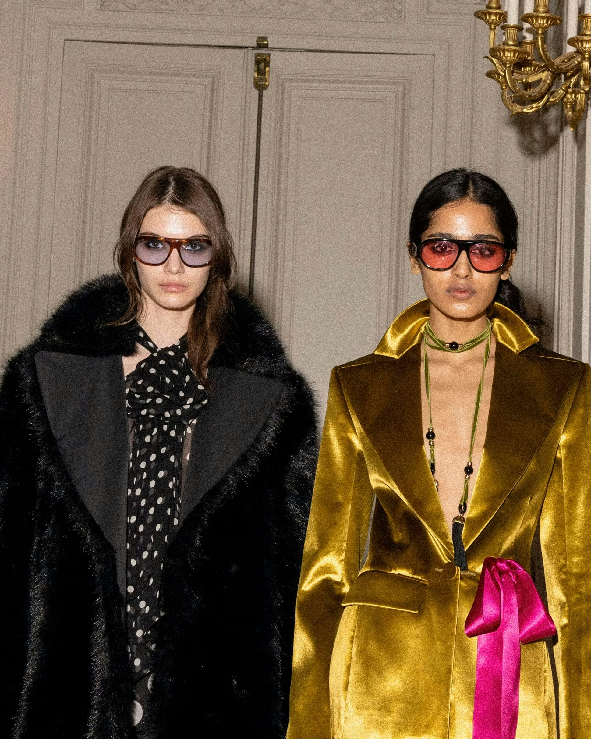 Models at backstage show FW25